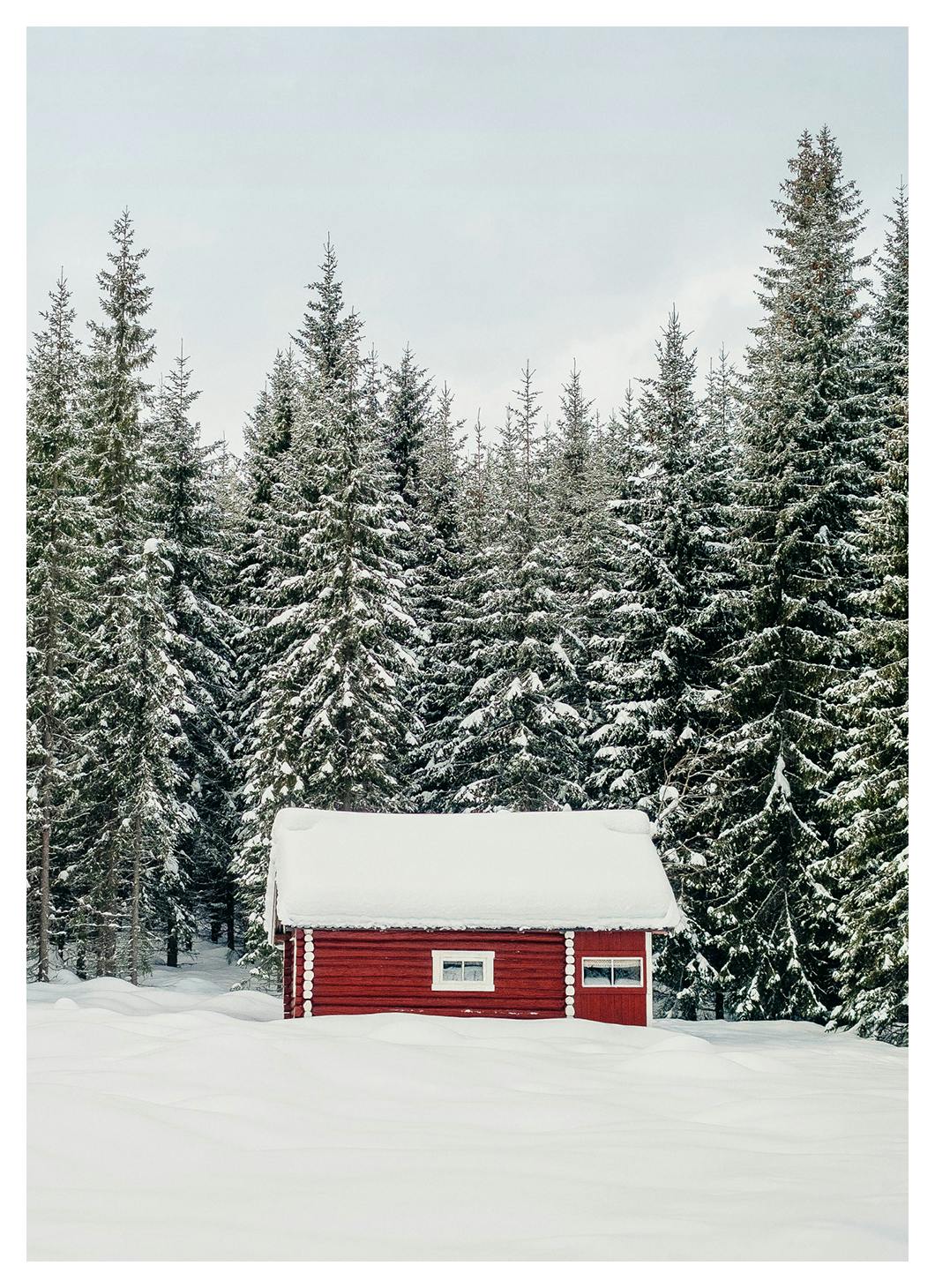 Prints Red Cabin Poster (70x100 cm) - Poster Store