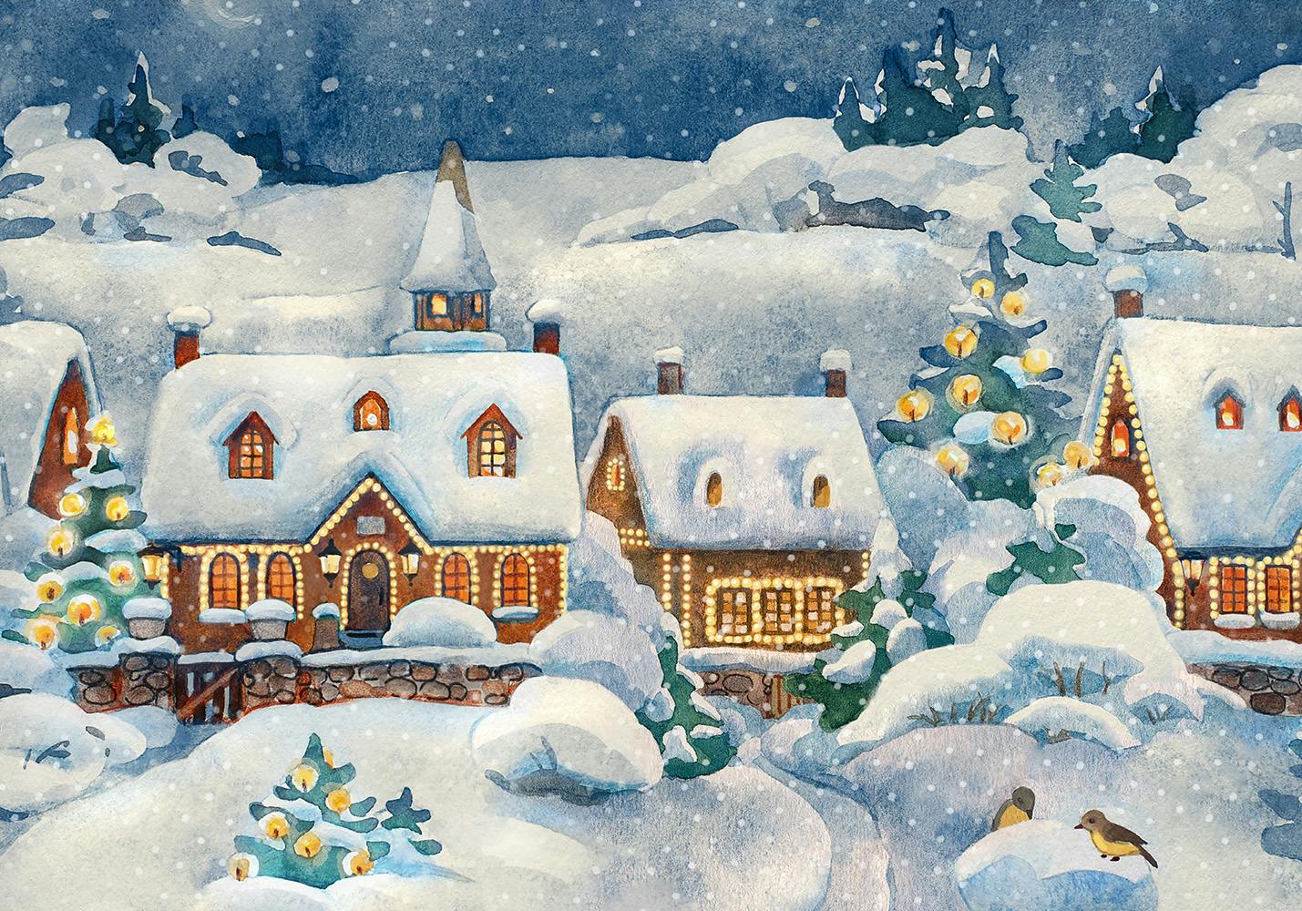 Snowy Village Poster 0