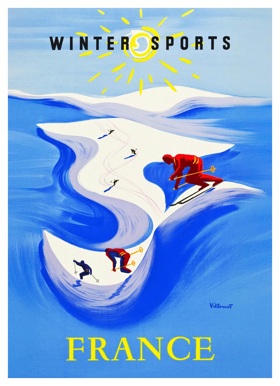 Wintersport Frankrijk Poster (30x40 cm) - Poster Store