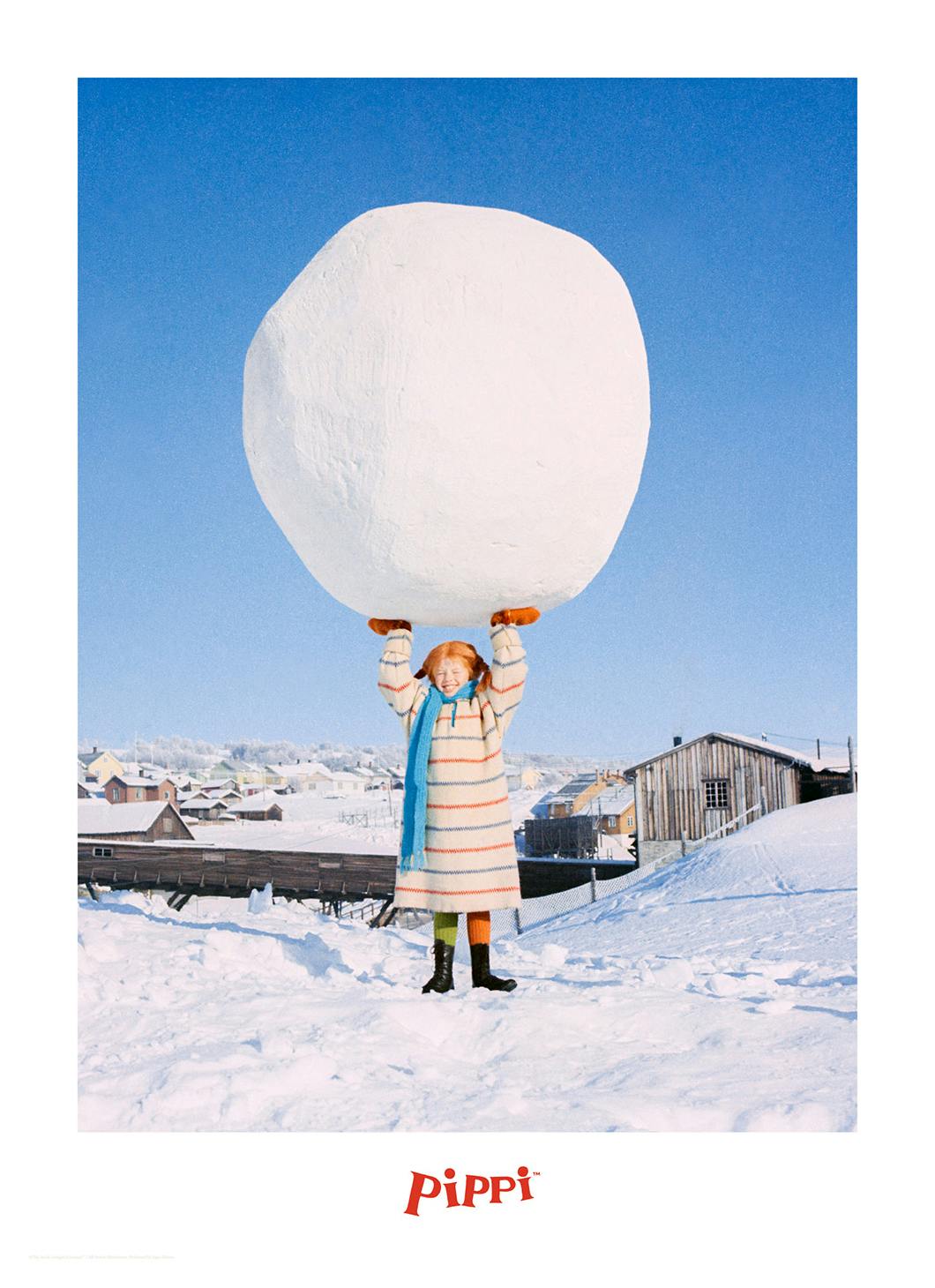 Pippi Longstocking and Snowball Poster (50x70 cm) - Poster Store