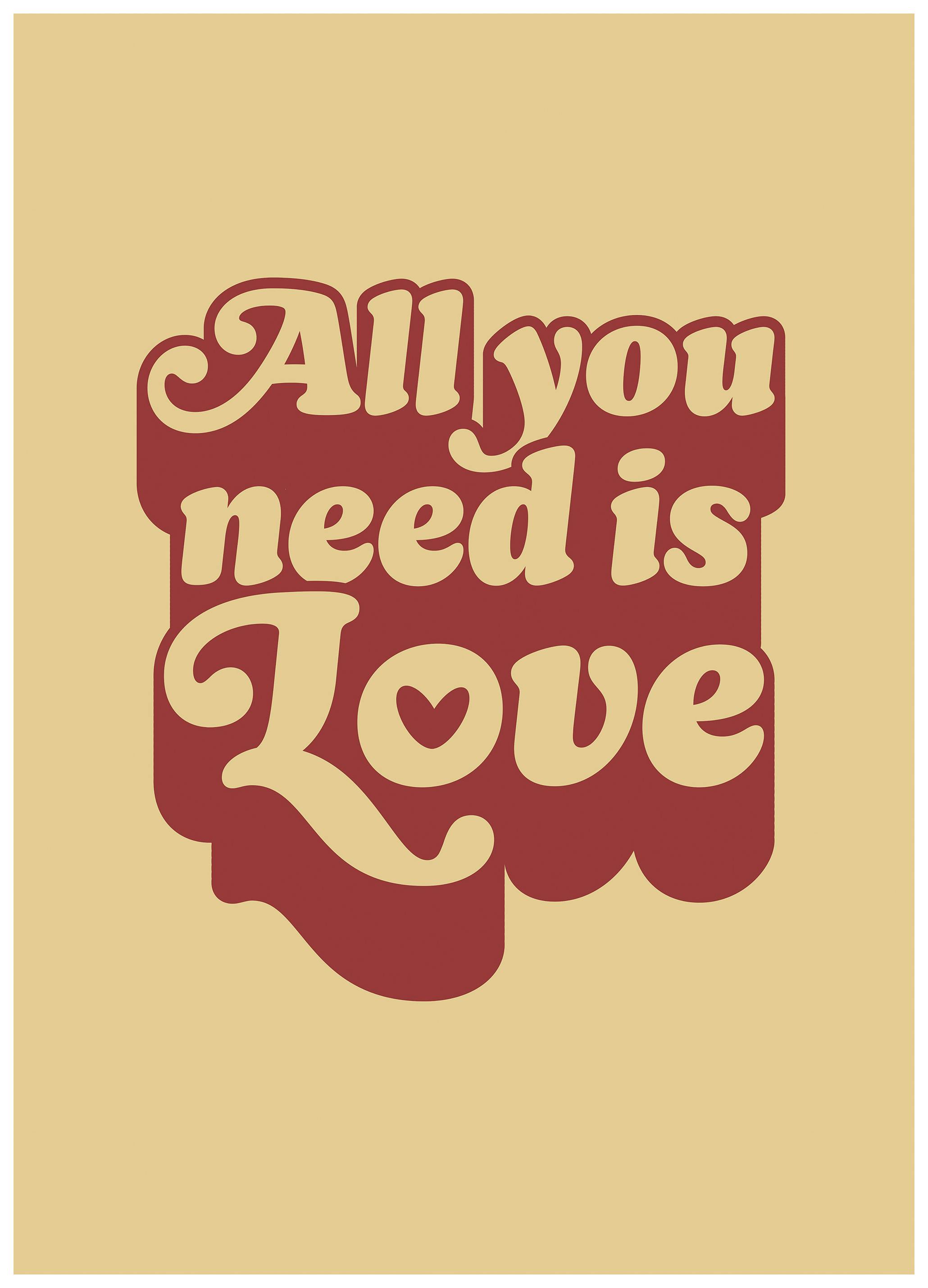 All You Need Is Love Retro Poster (50x70 cm) - Poster Store