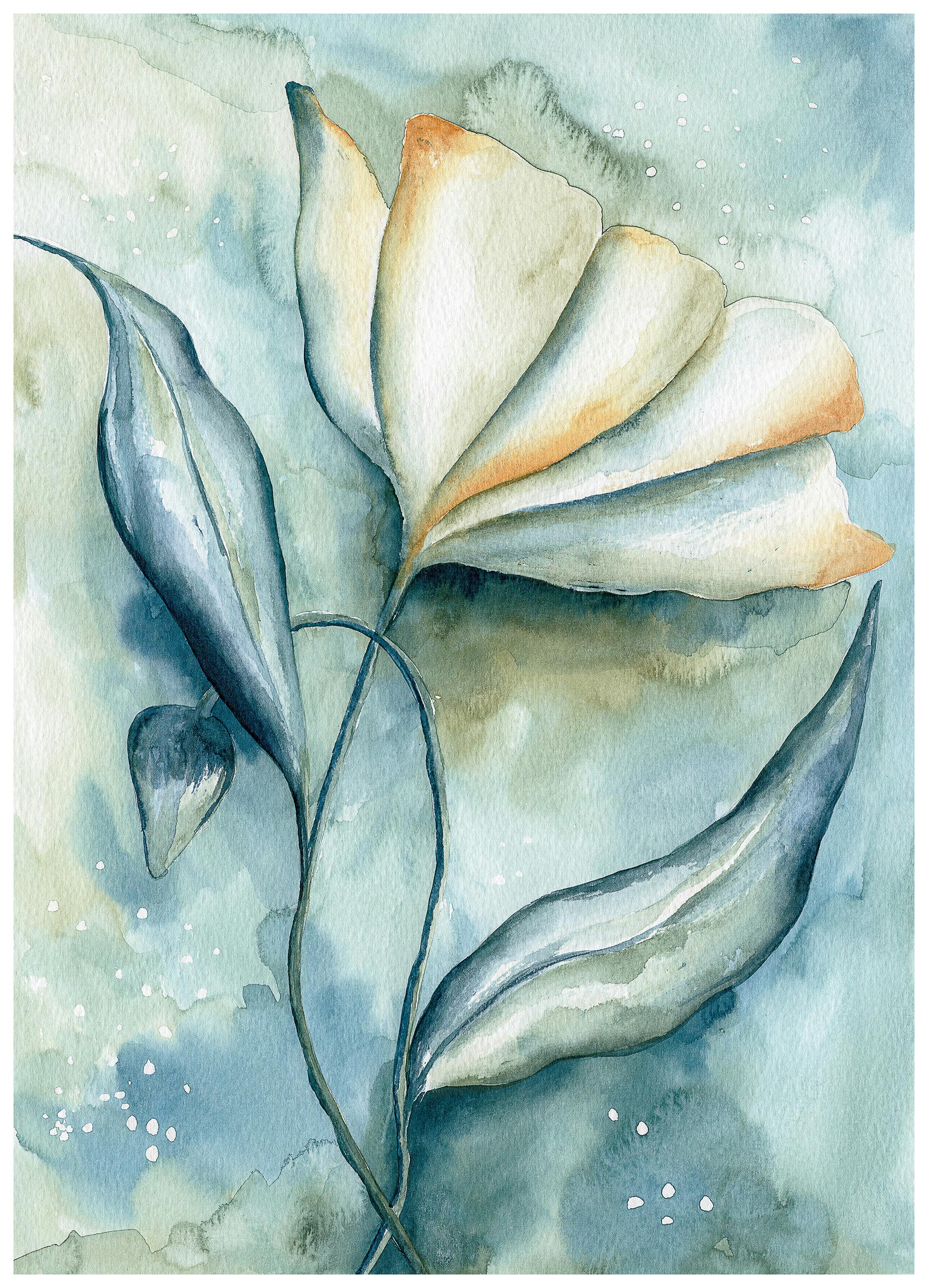 Watercolour Blue Flower Poster (50x70 cm) - Poster Store