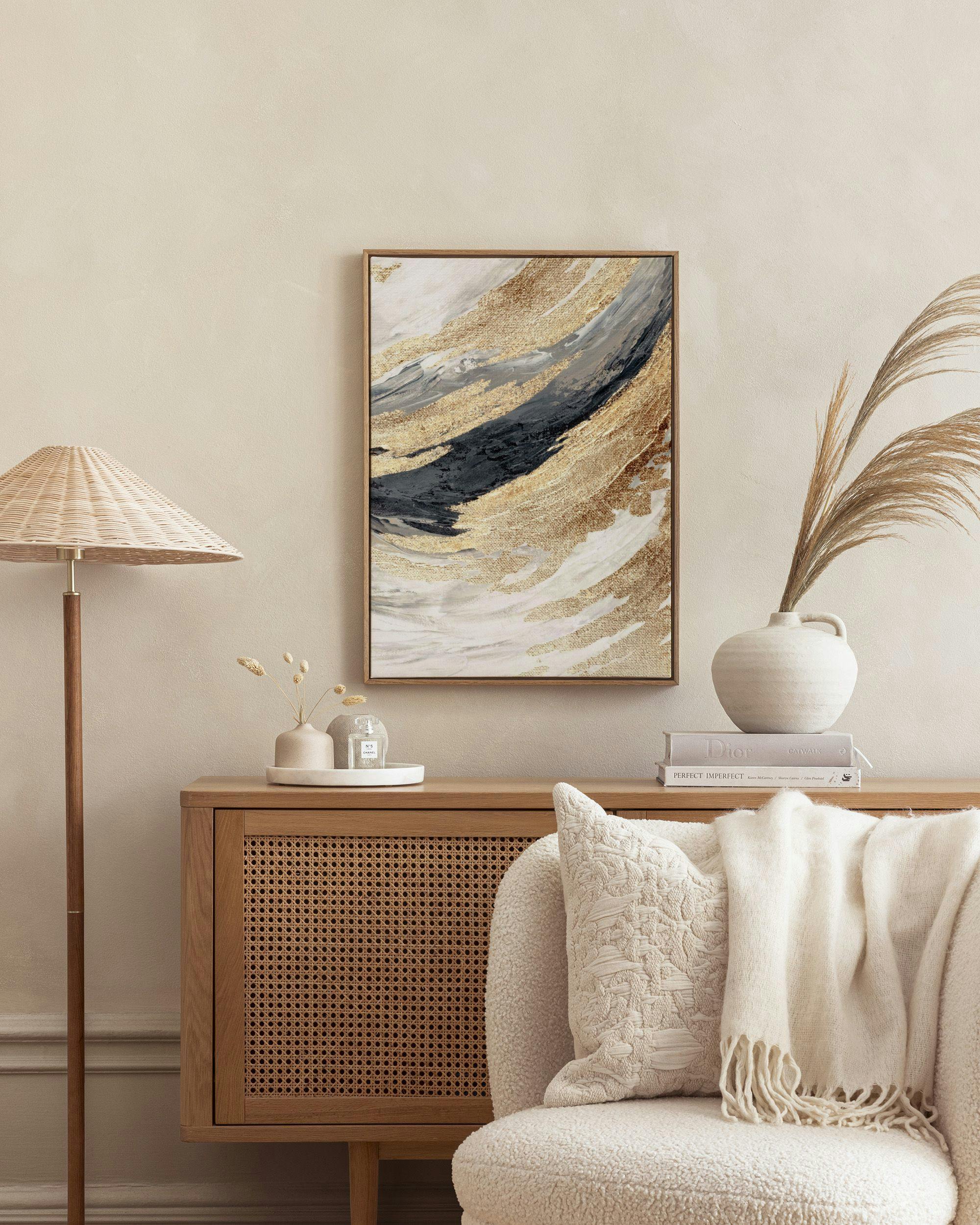 Canvas Prints - Gold Wave No2 Canvas print (50x70 cm) - Poster Store