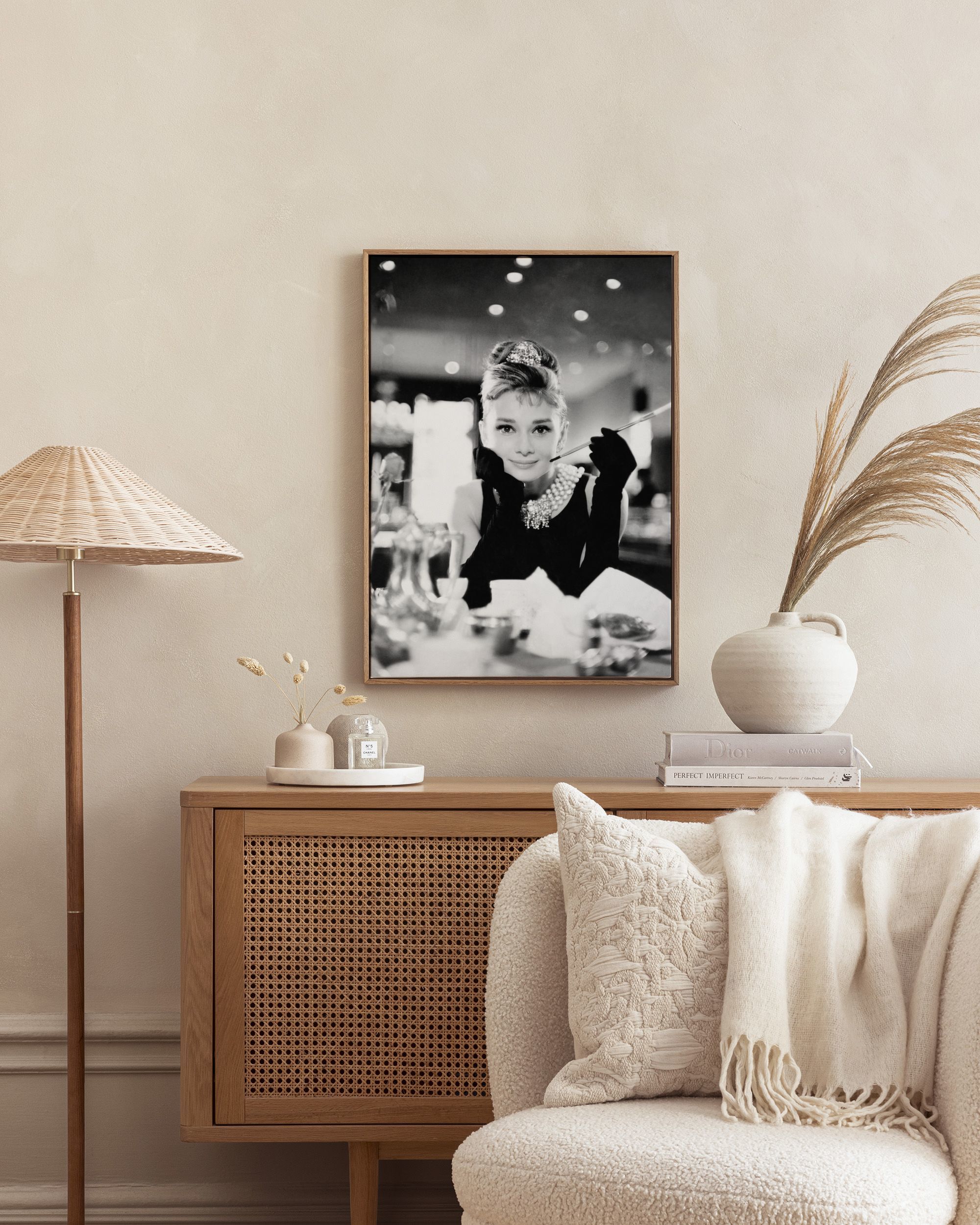 Audrey Hepburn Schwarz-Weiss Leinwand | Poster Store CH