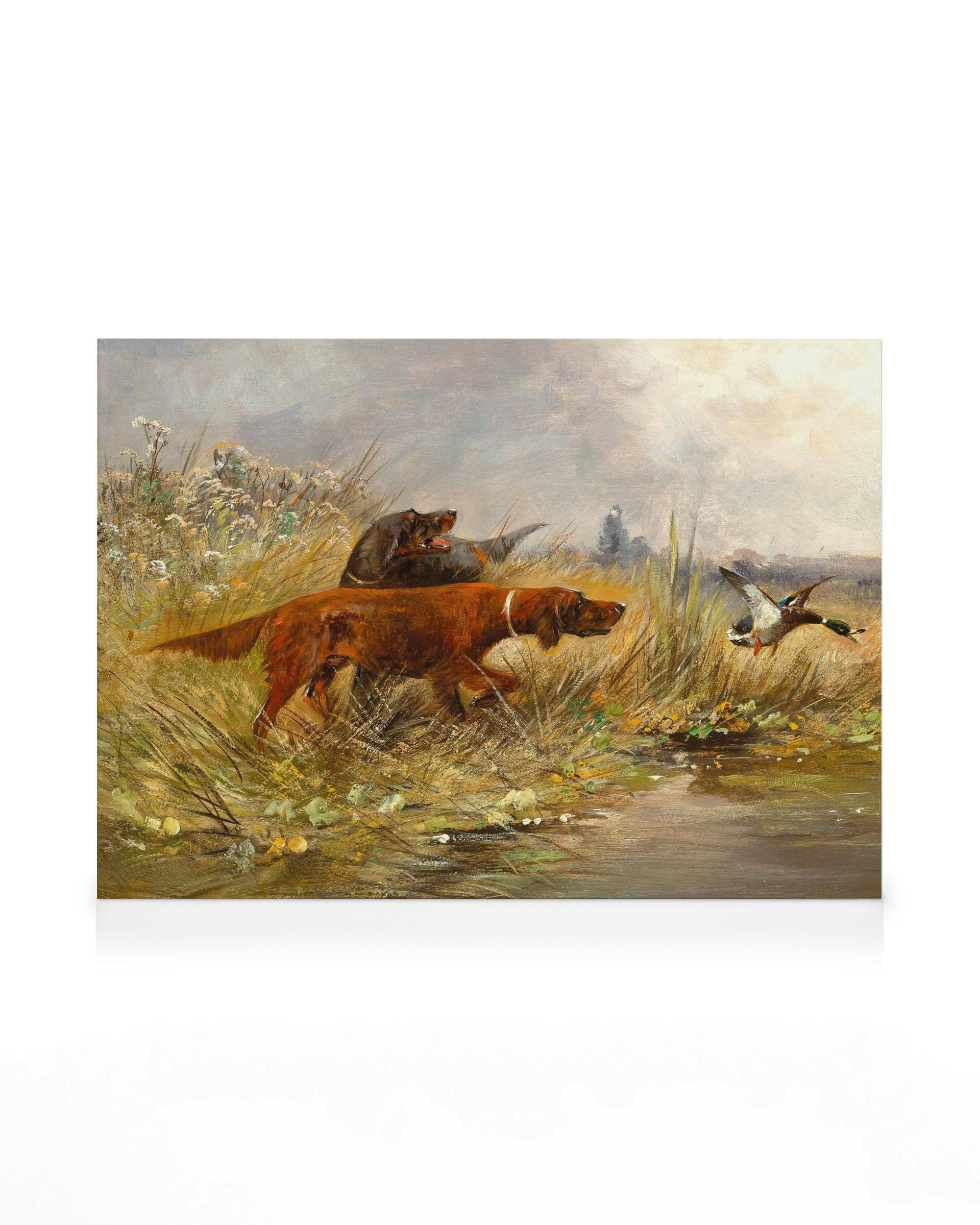 Canvas Prints - Moritz MÃ¼ller - A Duck Hunt Canvas print (30x40 cm - Oak Frame) - Poster Store