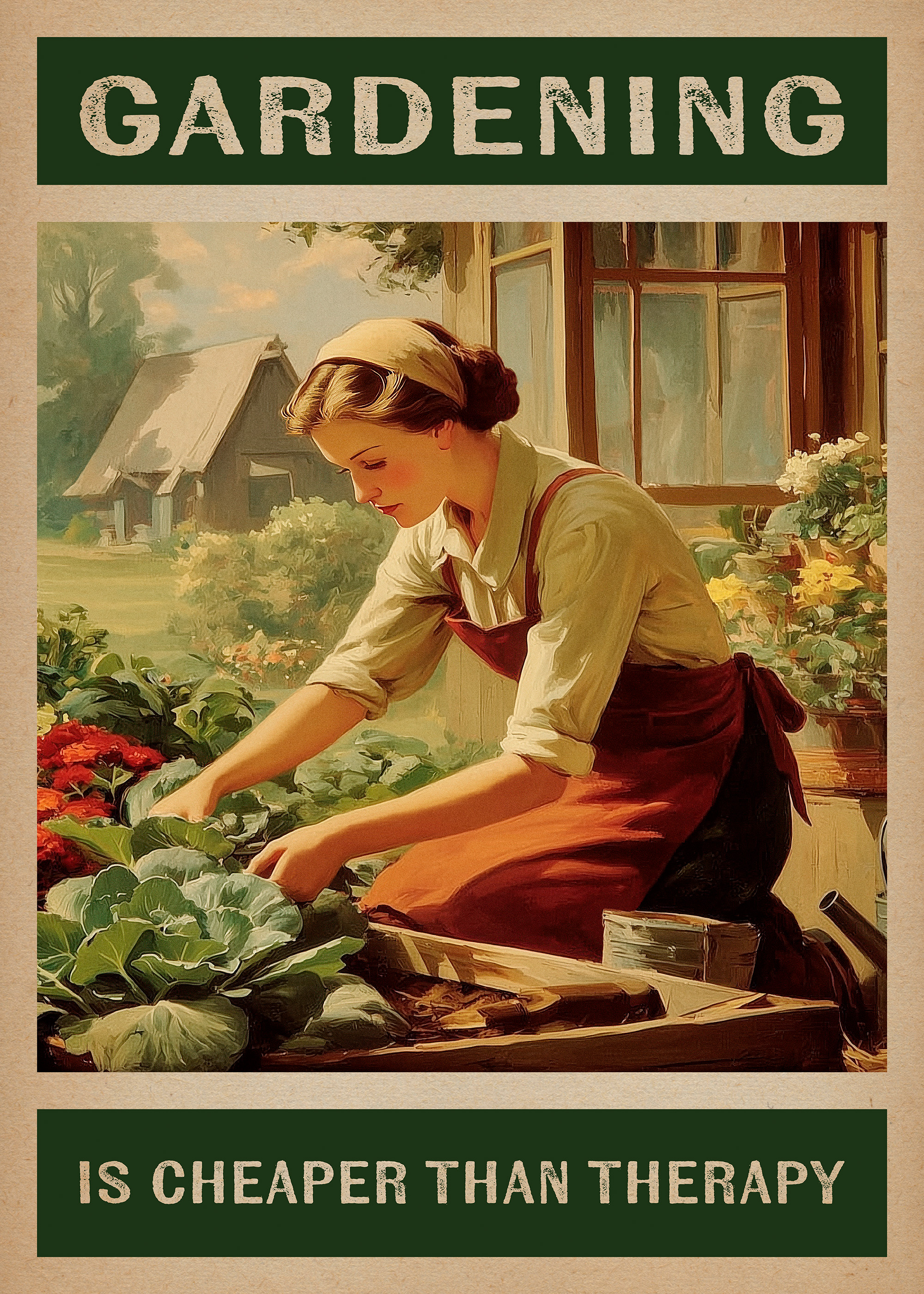 Gardening Is Cheaper Than Therapy Poster | Poster Store US