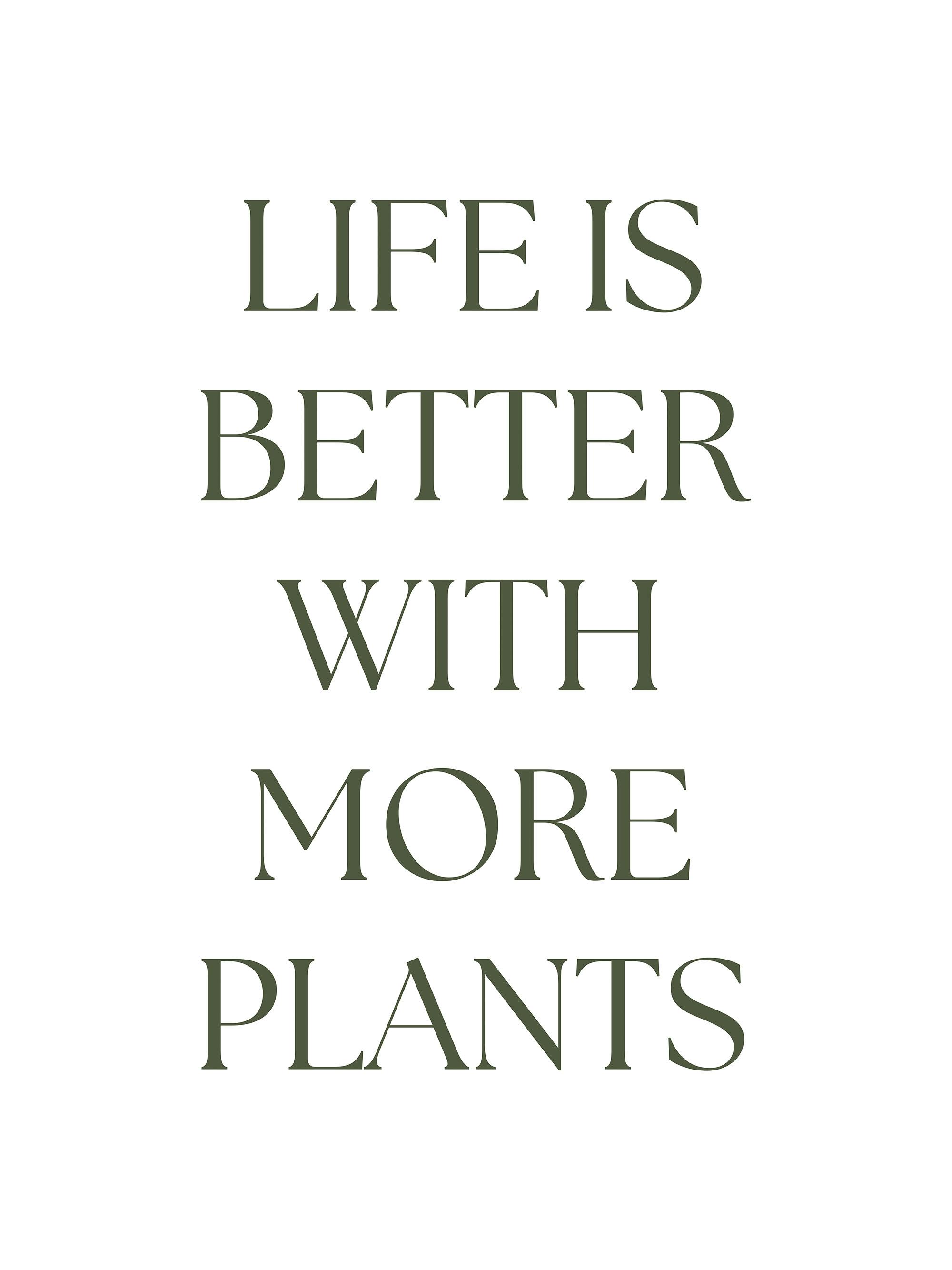 Life Is Better With More Plants Poster 0