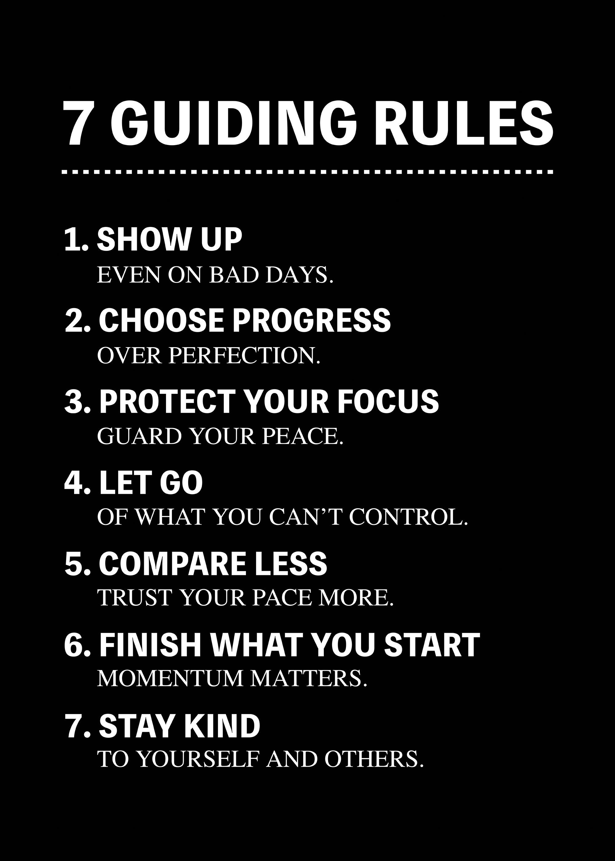 7 Guiding Rules Poster 0