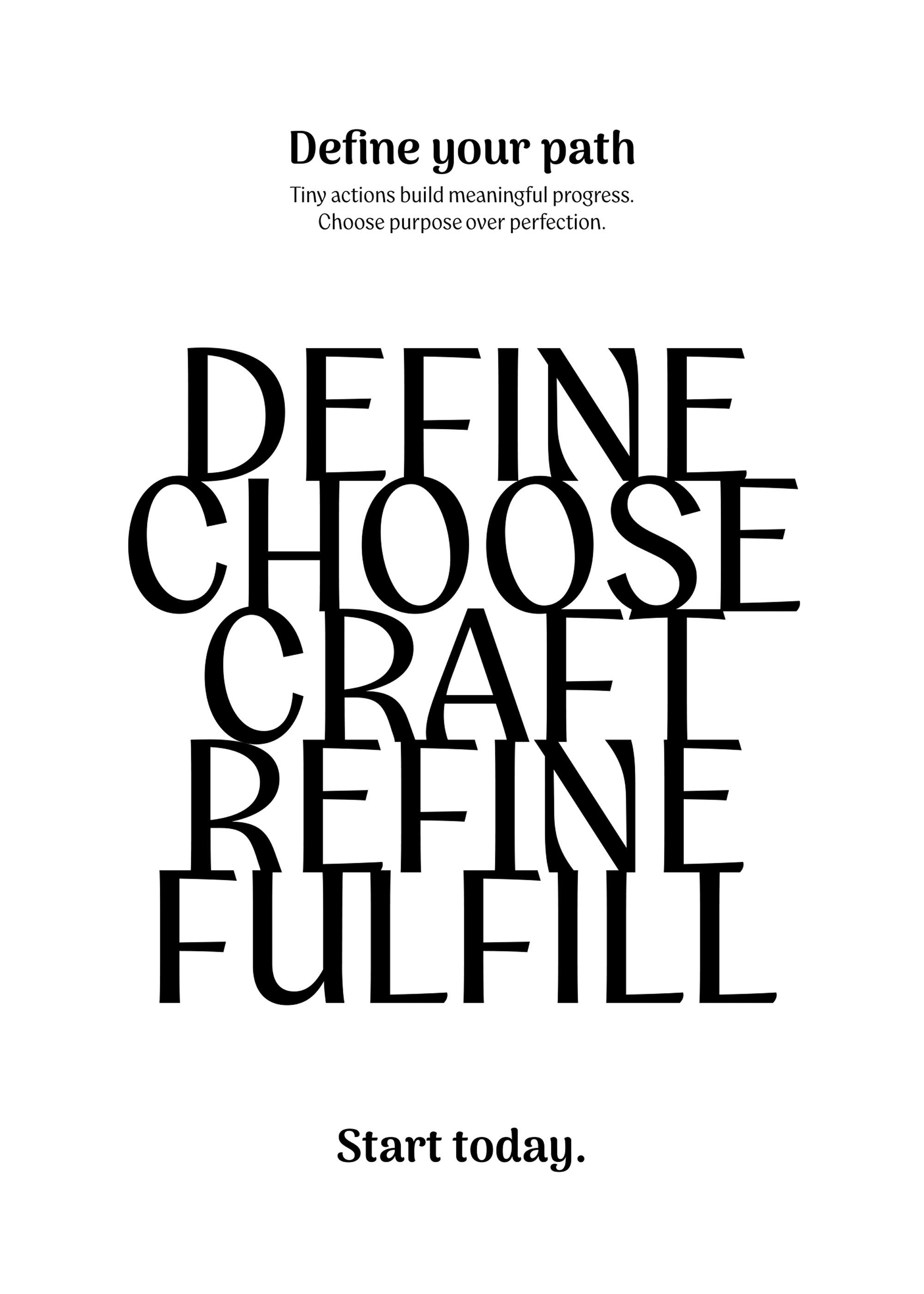 Define Choose Craft Refine Fulfill Poster 0