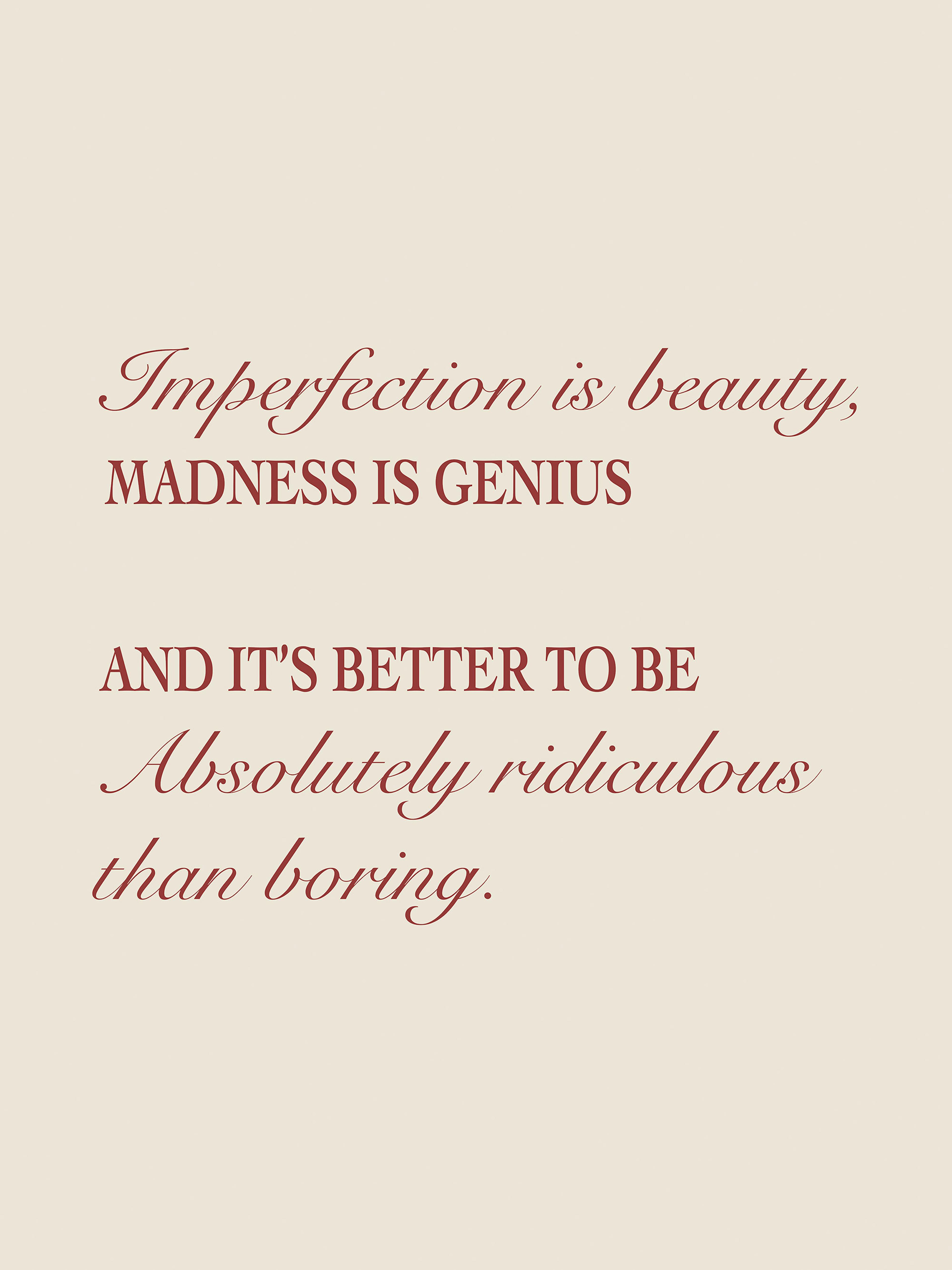 Imperfection Is Beauty Poster 0