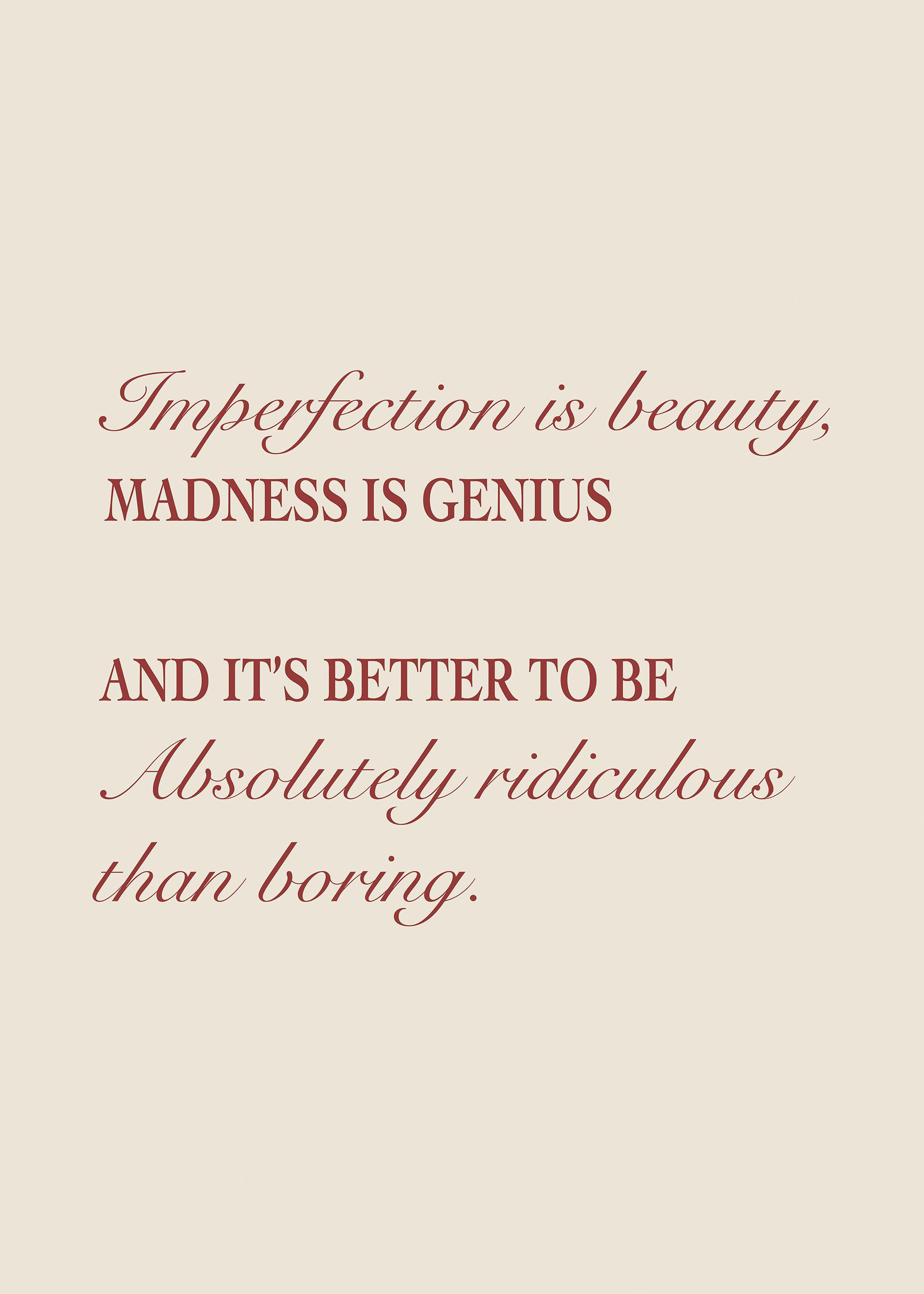 Imperfection Is Beauty Poster 0