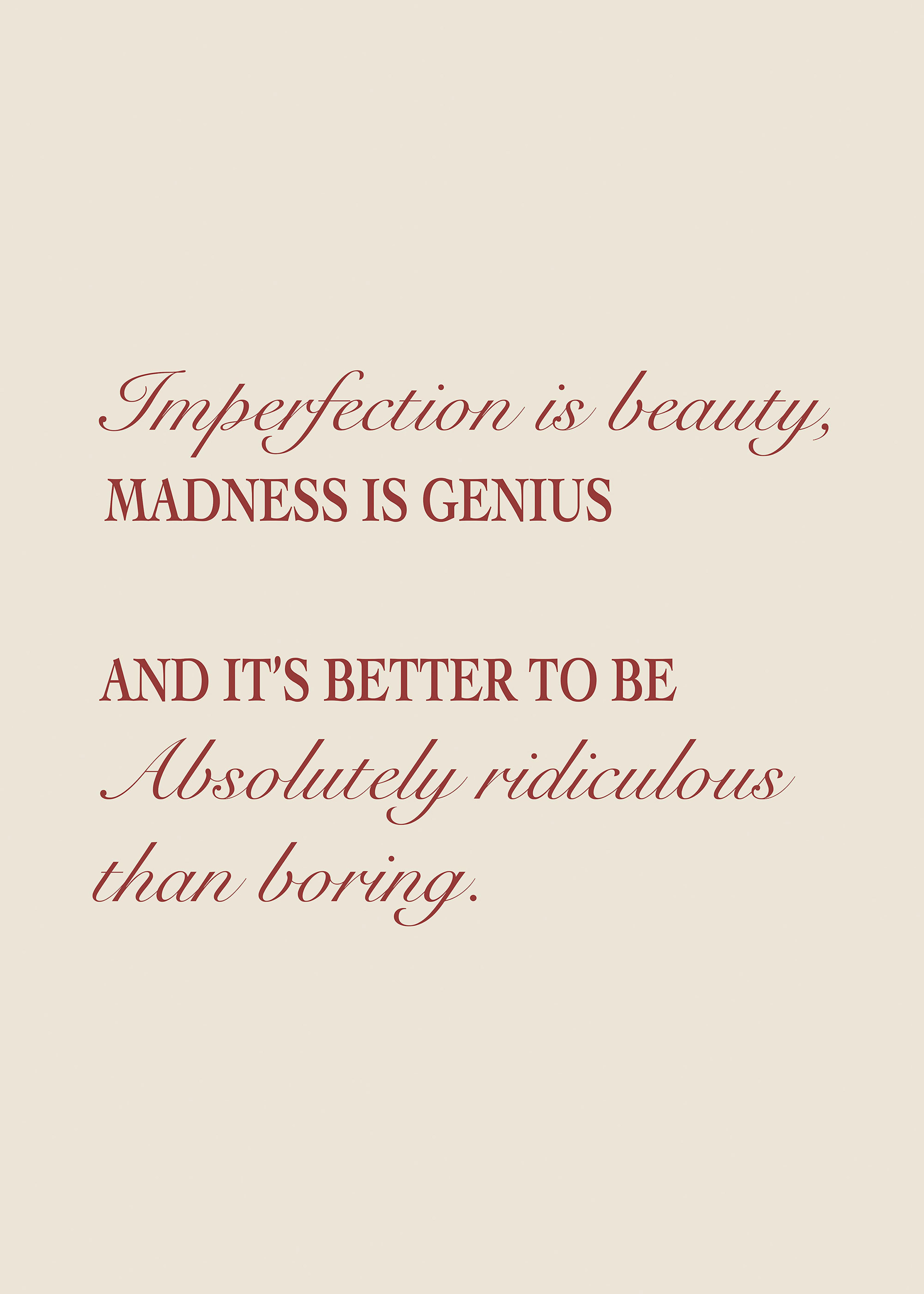 Imperfection Is Beauty Poster 0