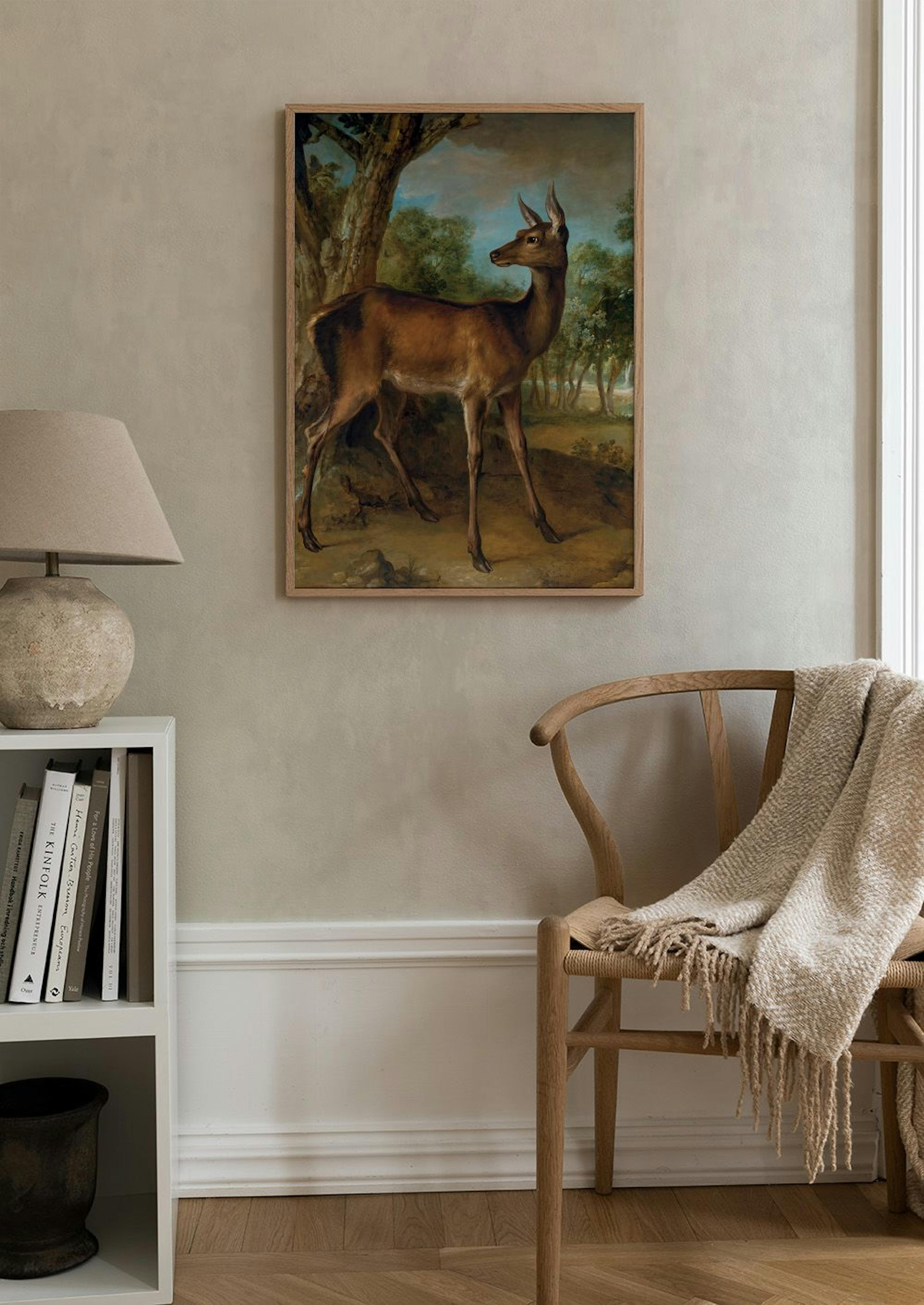 Jean-Baptiste Oudry - A Figyelő Őzike Poszter 0