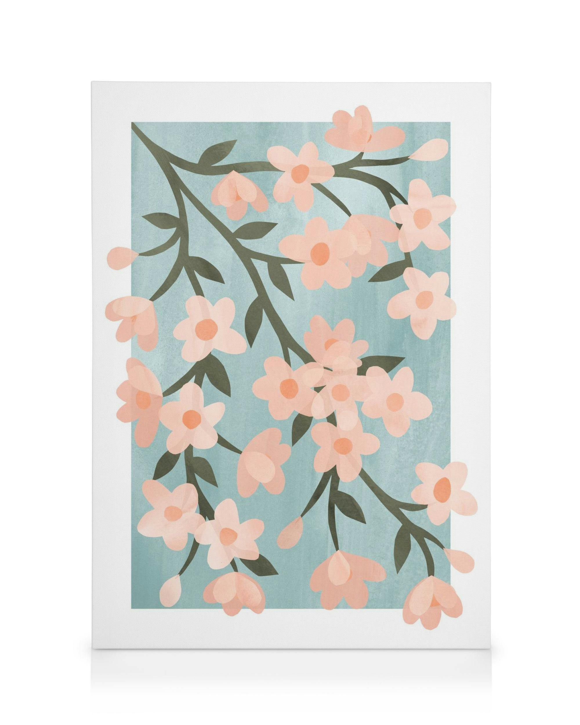 Canvas Prints - Abstract Cherry Blossom Canvas print (50x70 cm - Black Frame) - Poster Store