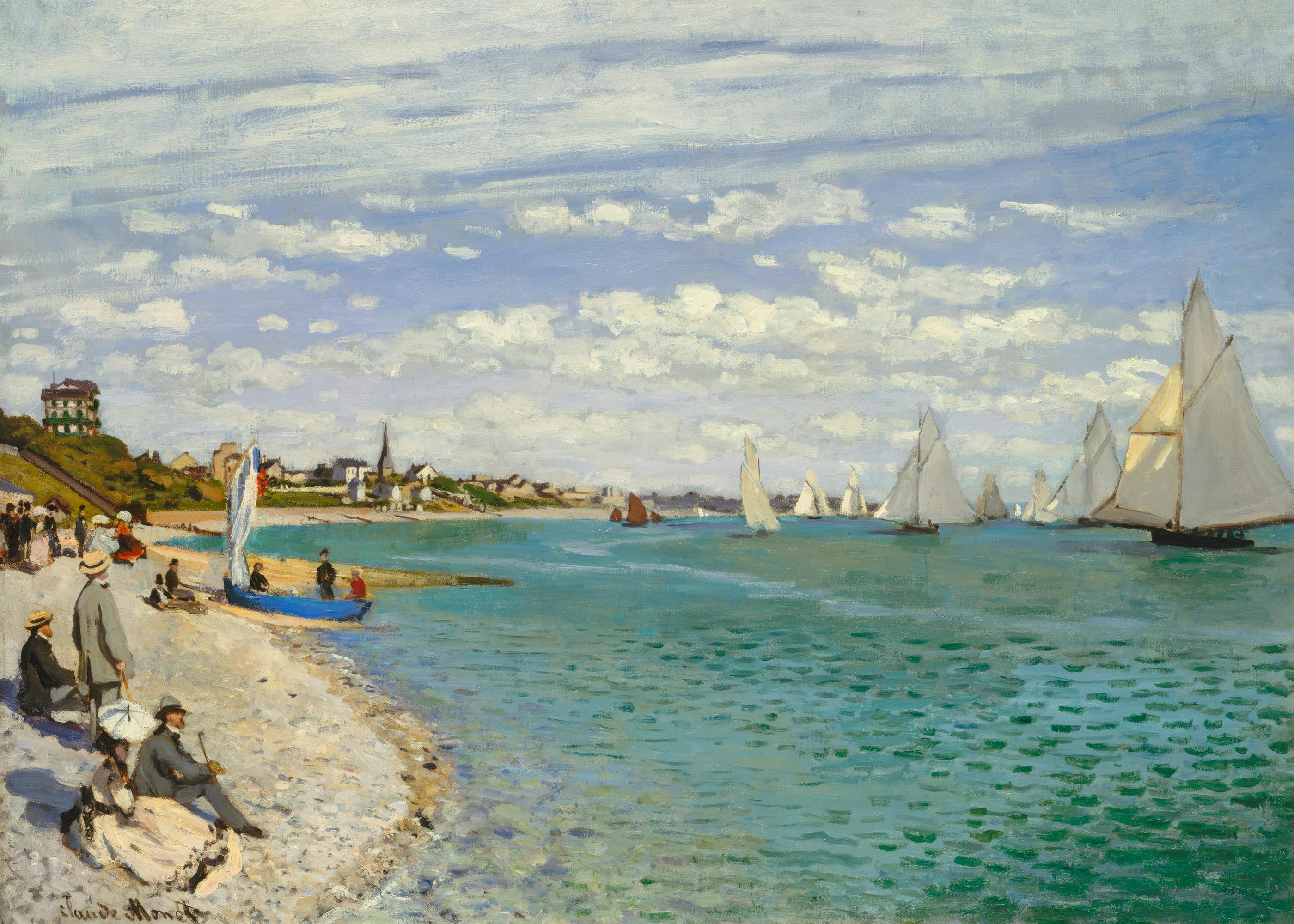 Monet - Regatta at Sainte-Adresse Poster 0
