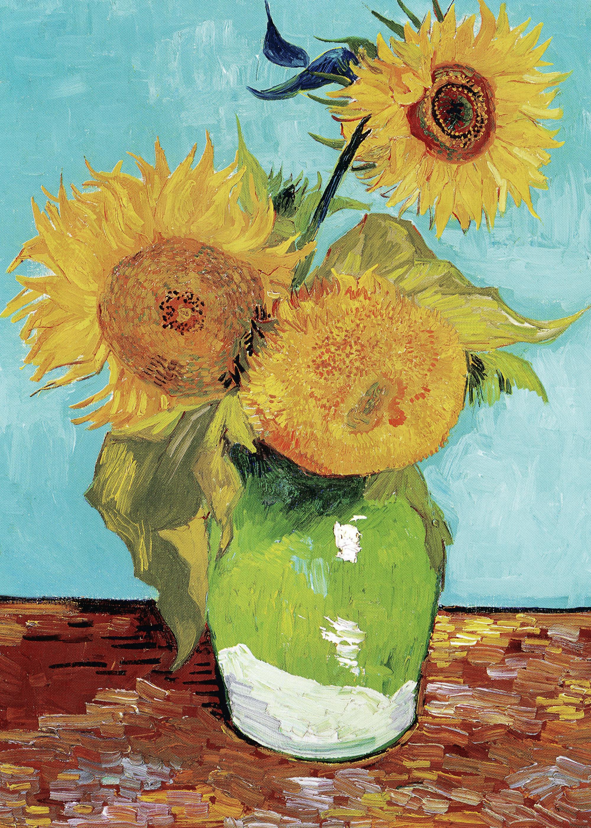 Van Gogh - Vas Med Tre Solrosor Poster 0