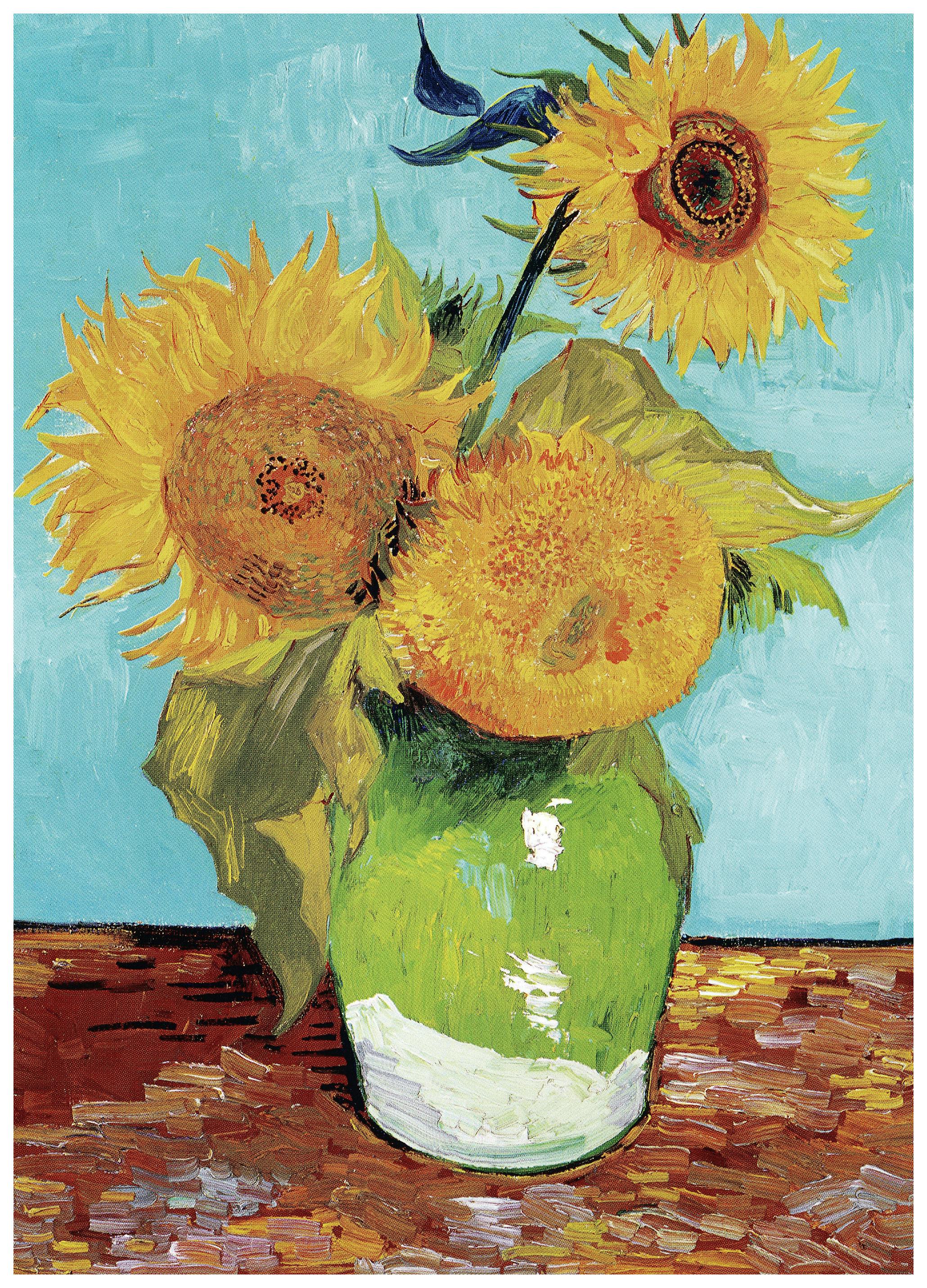 Van Gogh - Vase With Three Sunflowers Poster (30x40 cm) - Poster Store