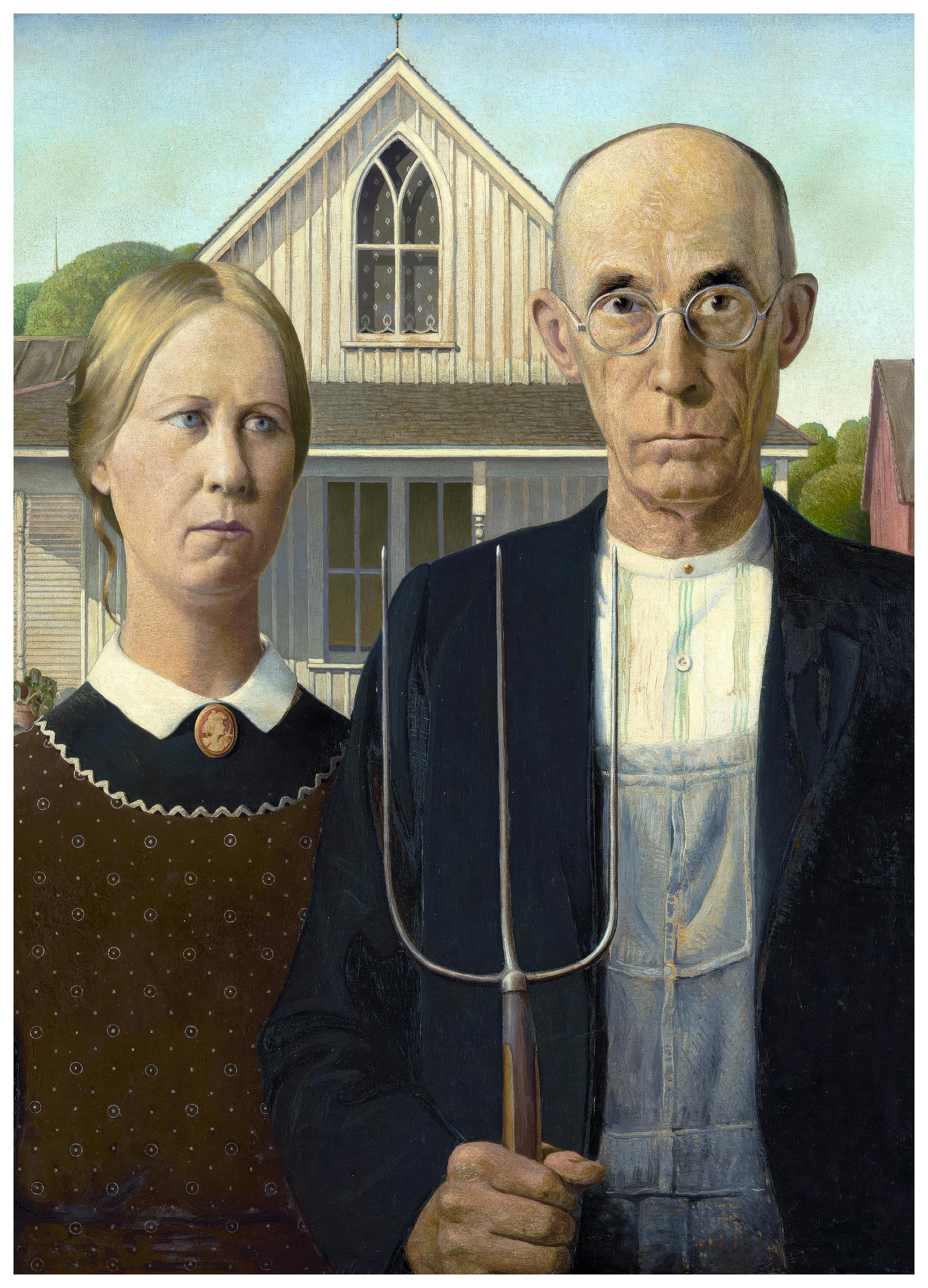 Grant Wood - American Gothic Poster (30x40 cm) - Poster Store