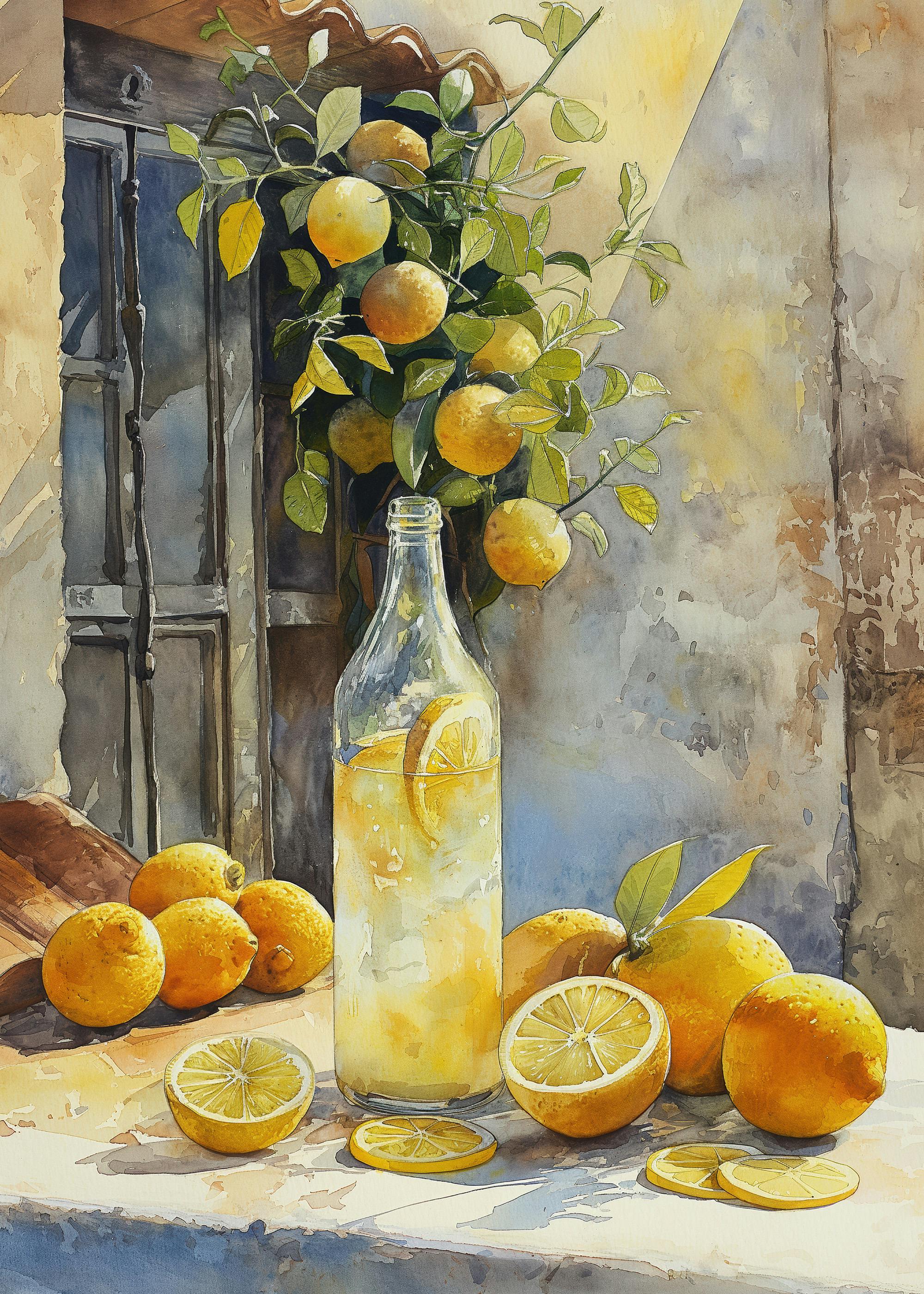 Mediterranean Lemon Still Life Poster 0
