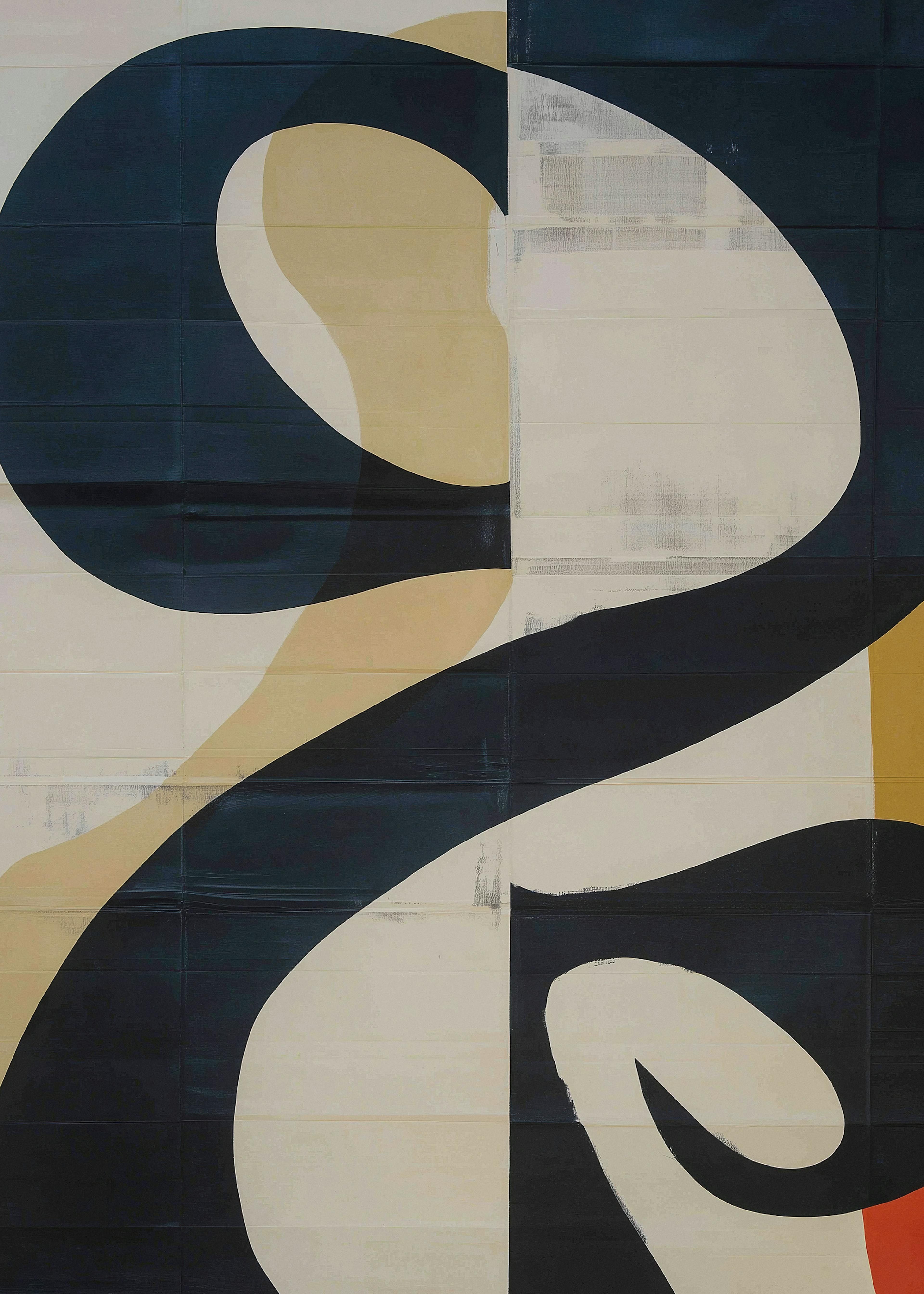 Abstrait Courbé Bleu No2 Poster 0