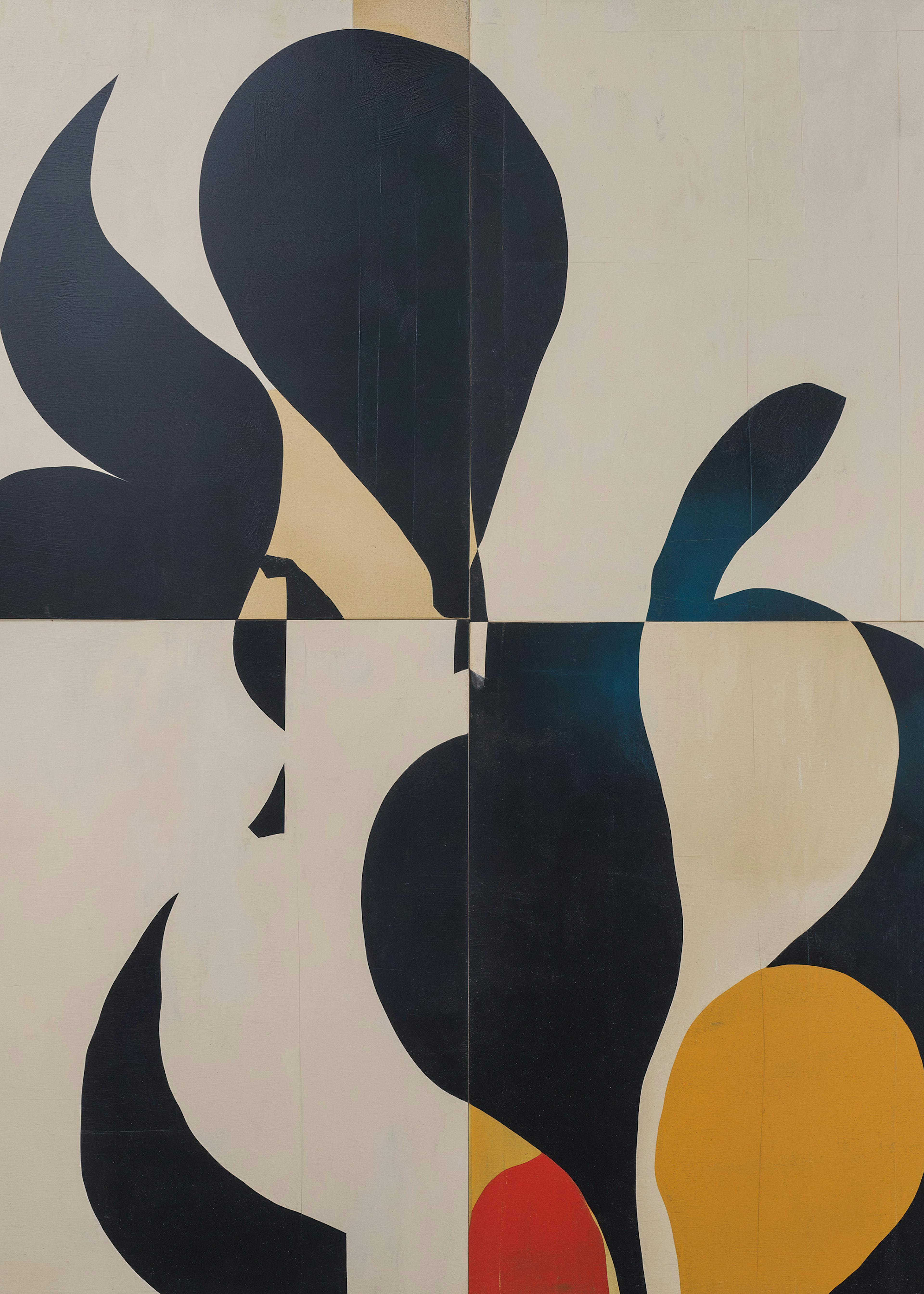 Bleu Abstrait Courbé No3 Poster 0