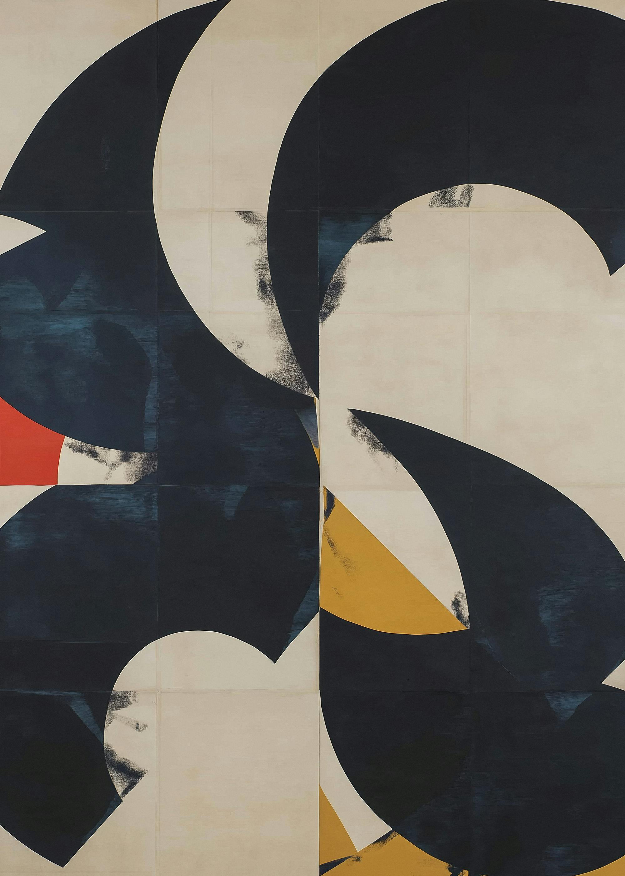 Abstrait Courbé Bleu No4 Poster 0