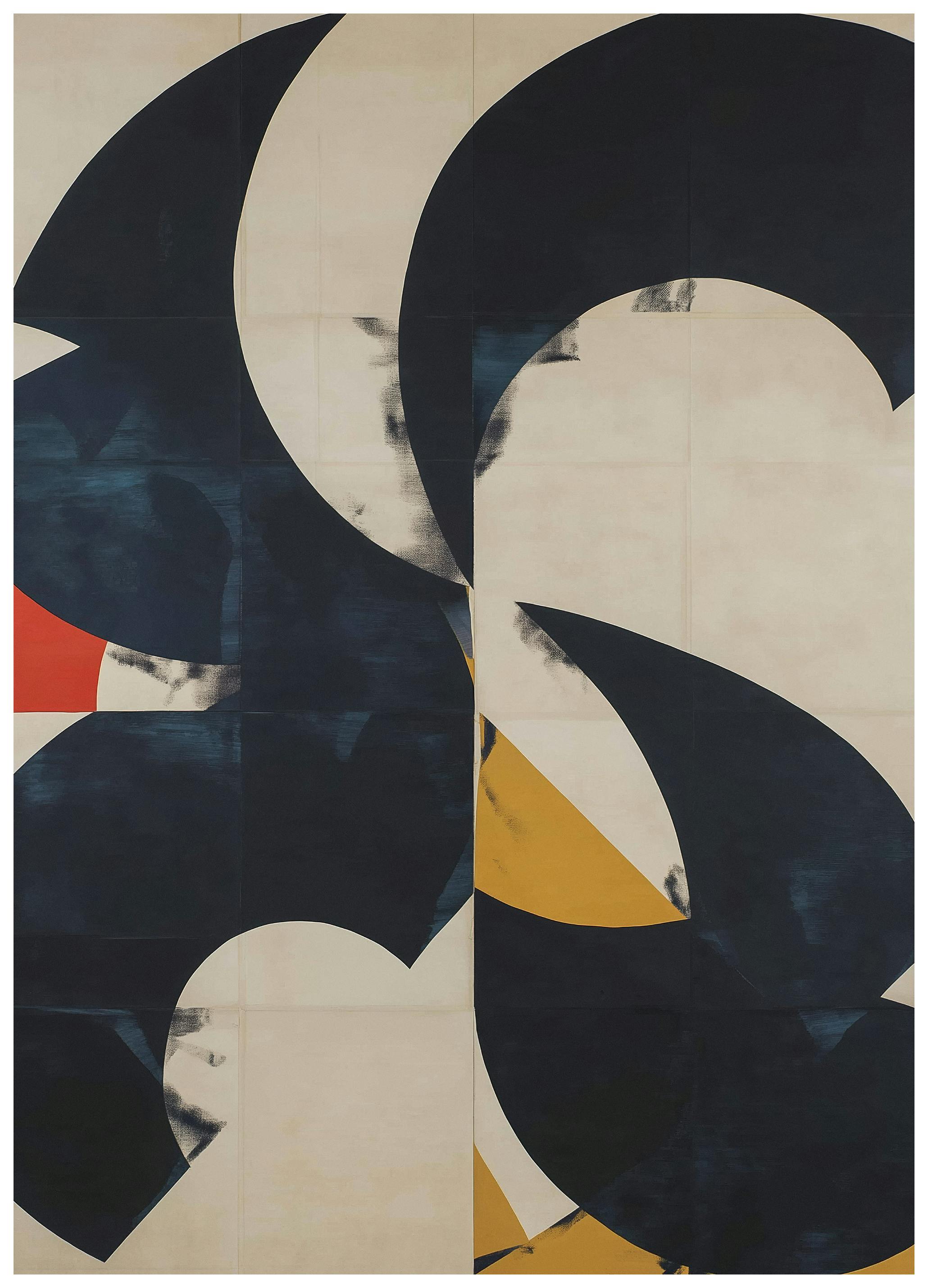Blue Curved Abstract No4 Poster (50x70 cm) - Poster Store