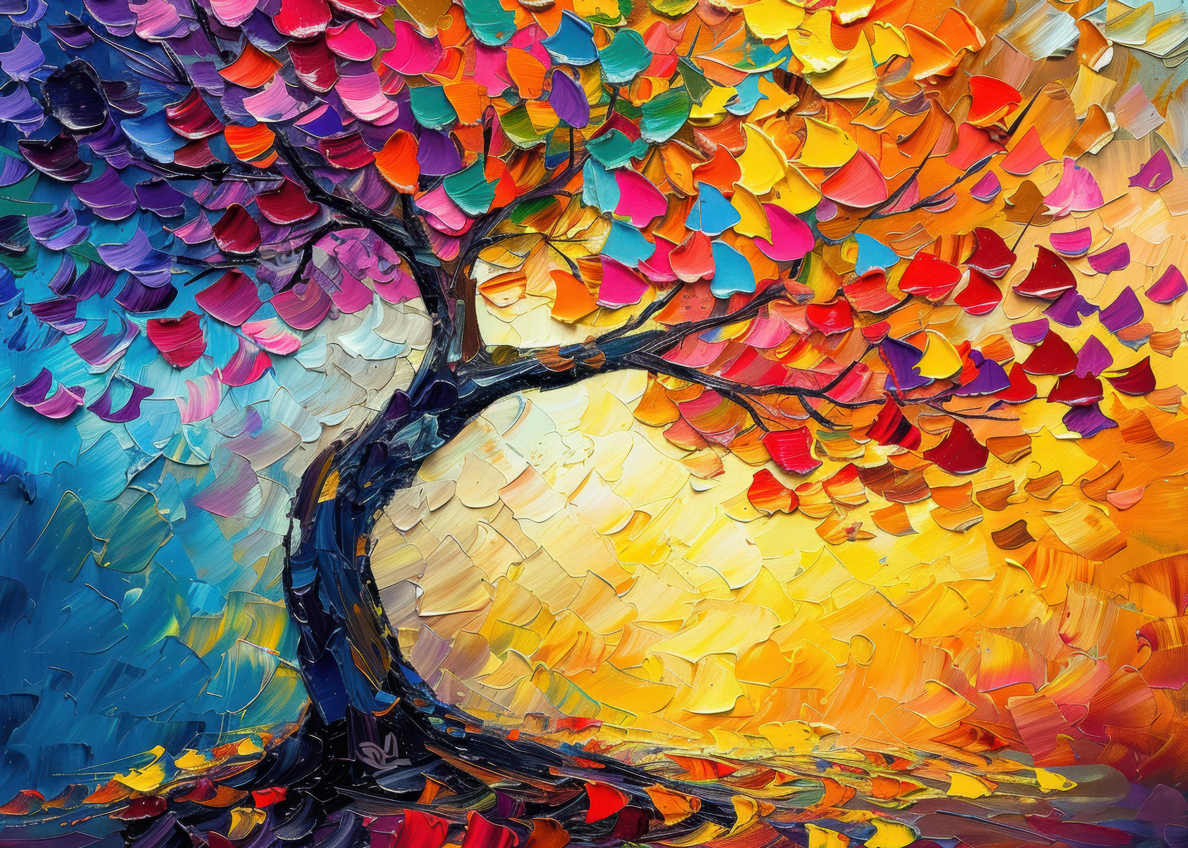 Colorful Abstract Tree Poster 0