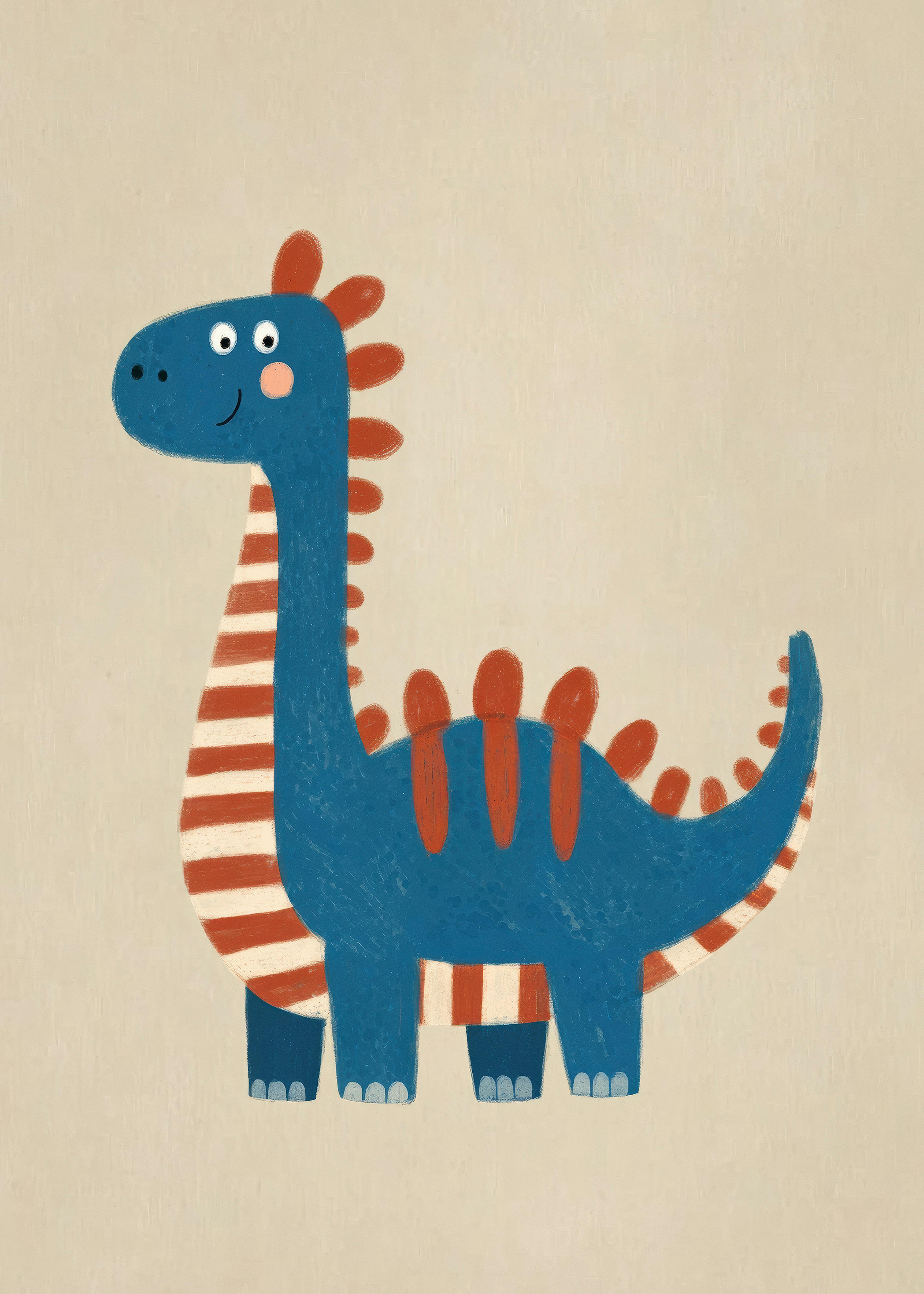 Blue Smiling Dinosaur Poster 0
