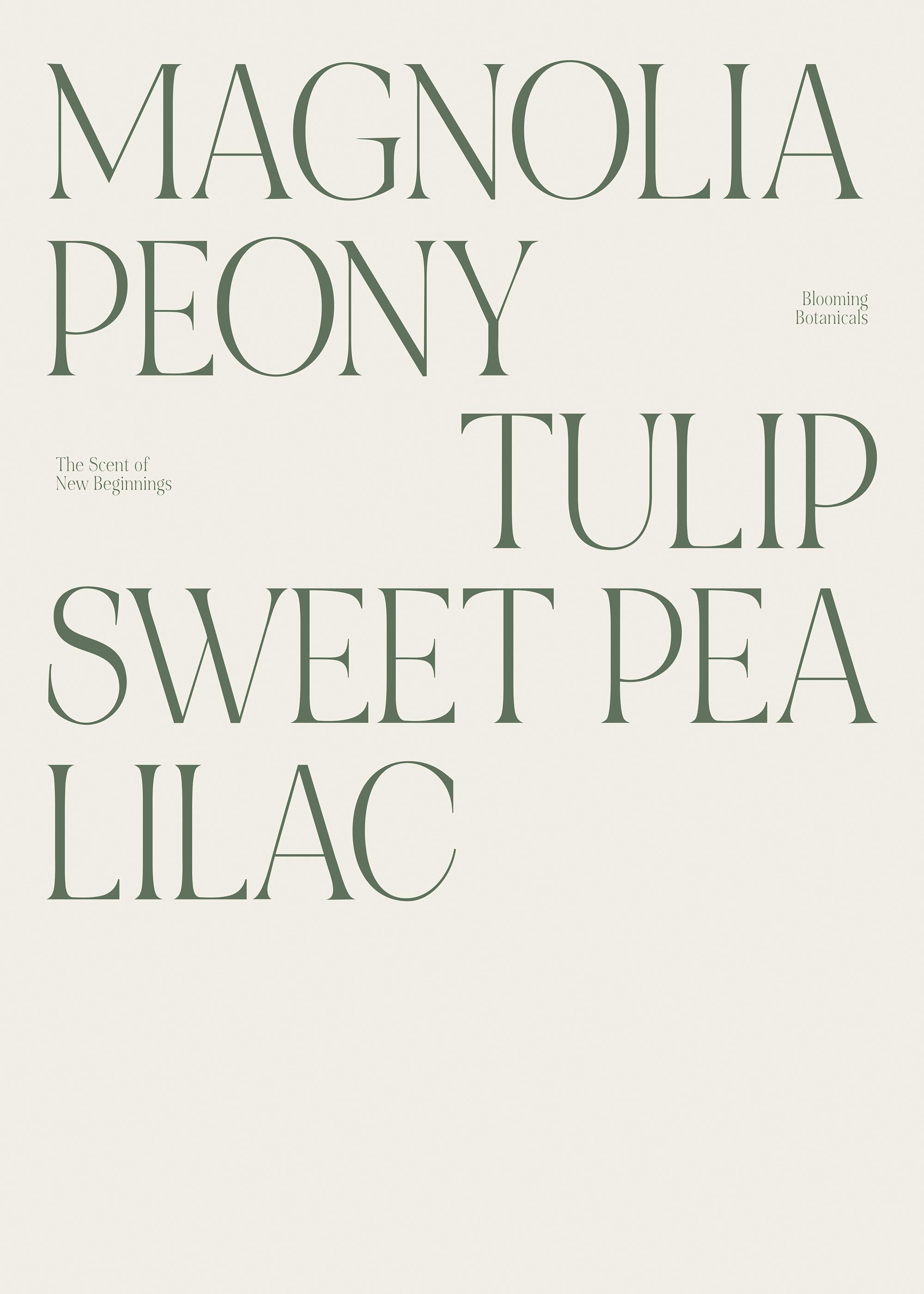 マグノリア ピオニー チューリップ ポスター 0