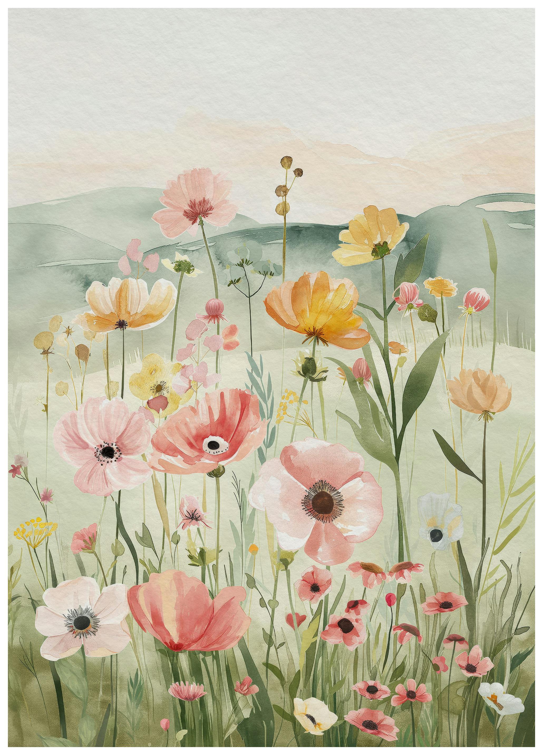 Aquarell Blumenwiese Poster (50x70 cm) - Poster Store