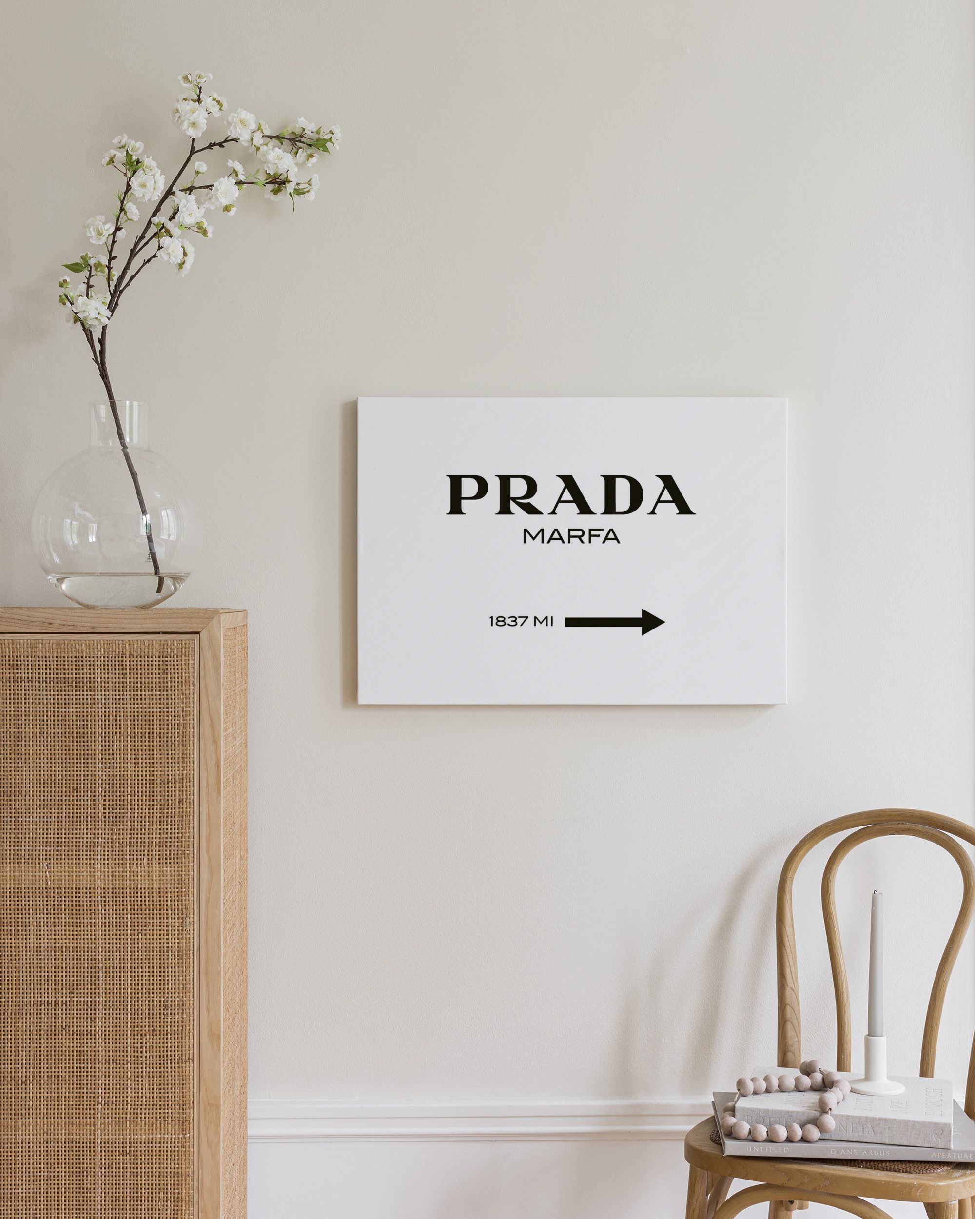 Prada Canvas | Minimalistische PRADA MARFA Wanddecoratie | Poster