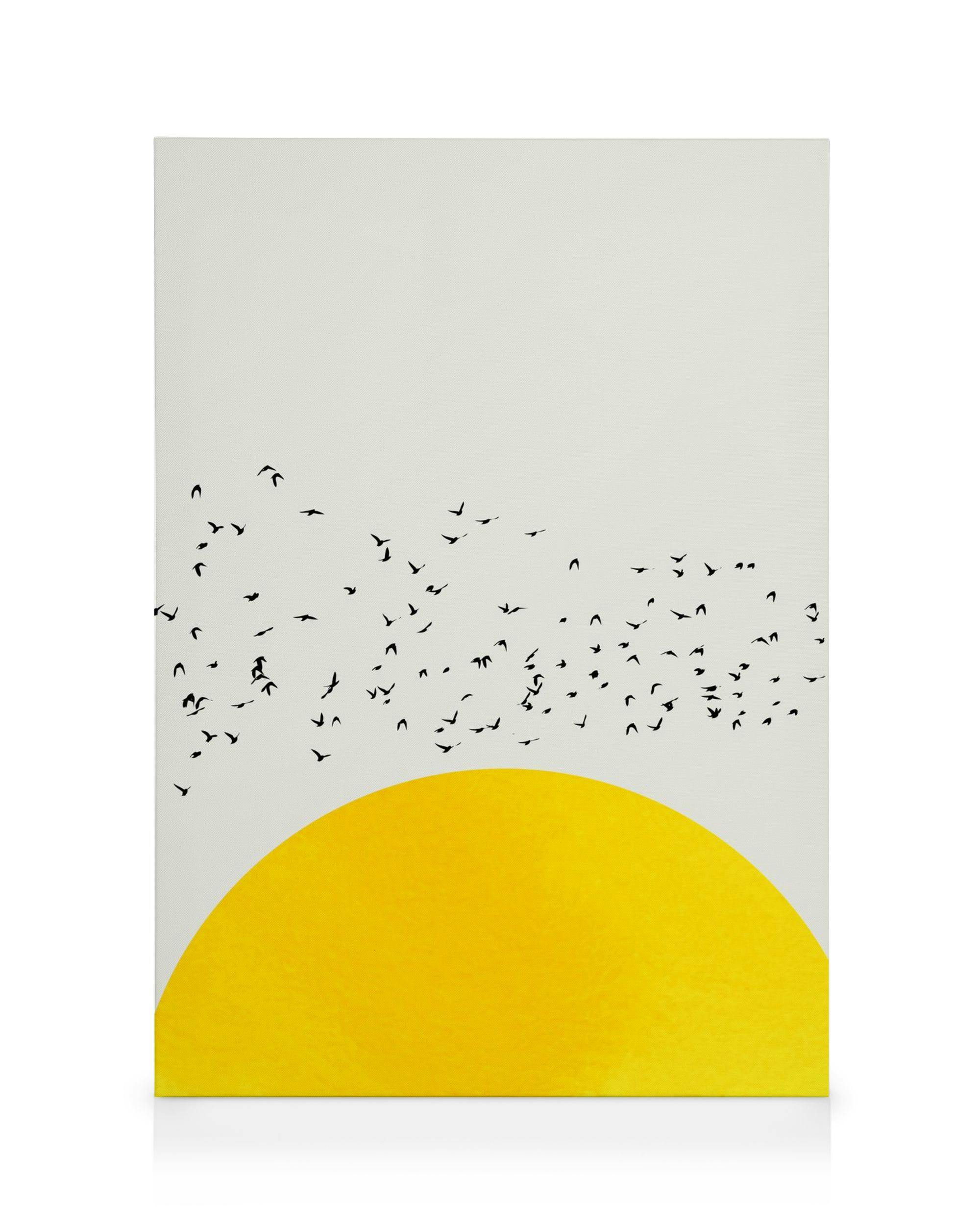 Boris Draschoff / Kubistika - Duizend Vogels canvas (50x70 cm - Fotokaders zwart) - Poster Store