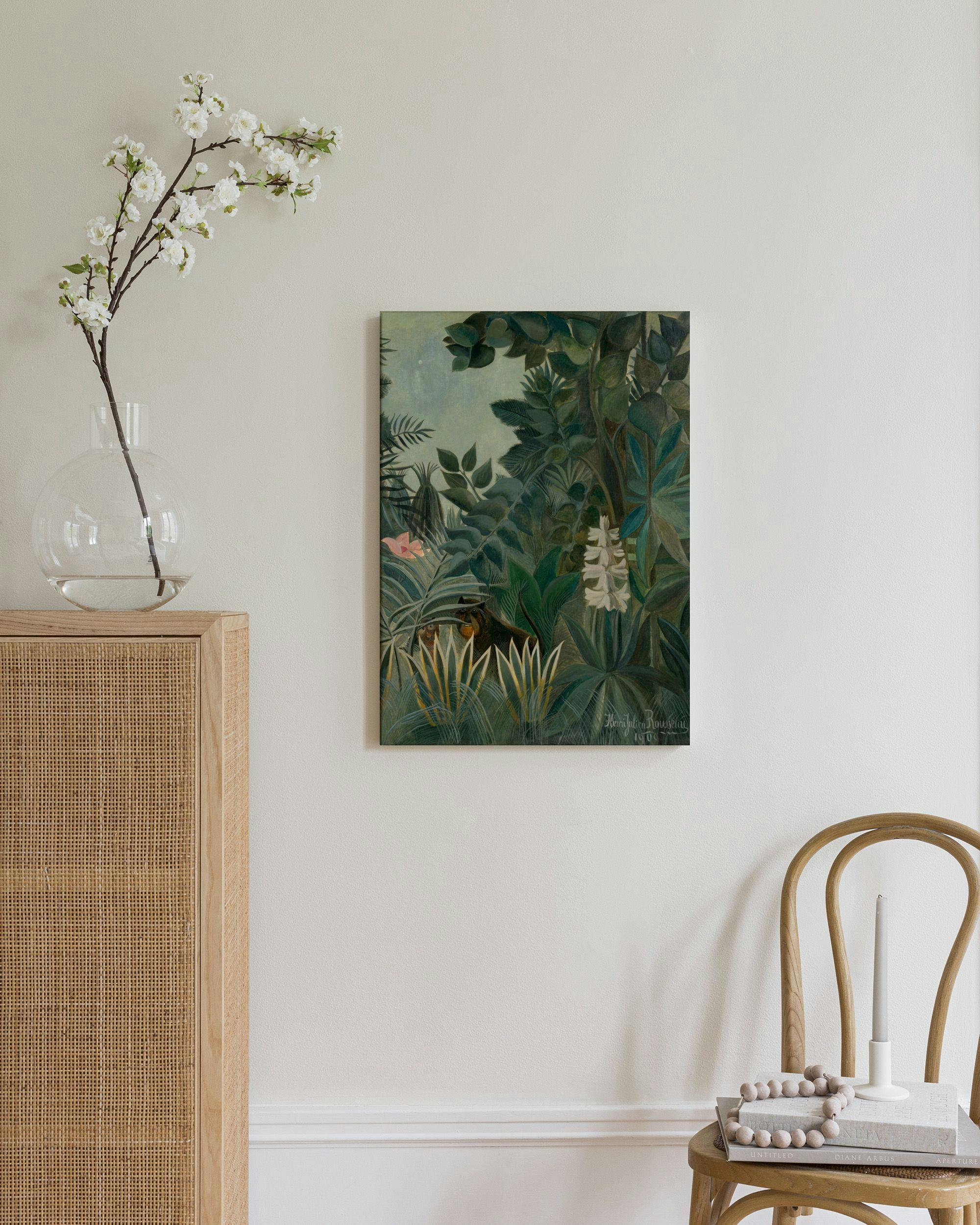 Canvas Prints - Rousseau - The Equatorial Jungle Canvas print (30x40 cm - Oak Frame) - Poster Store