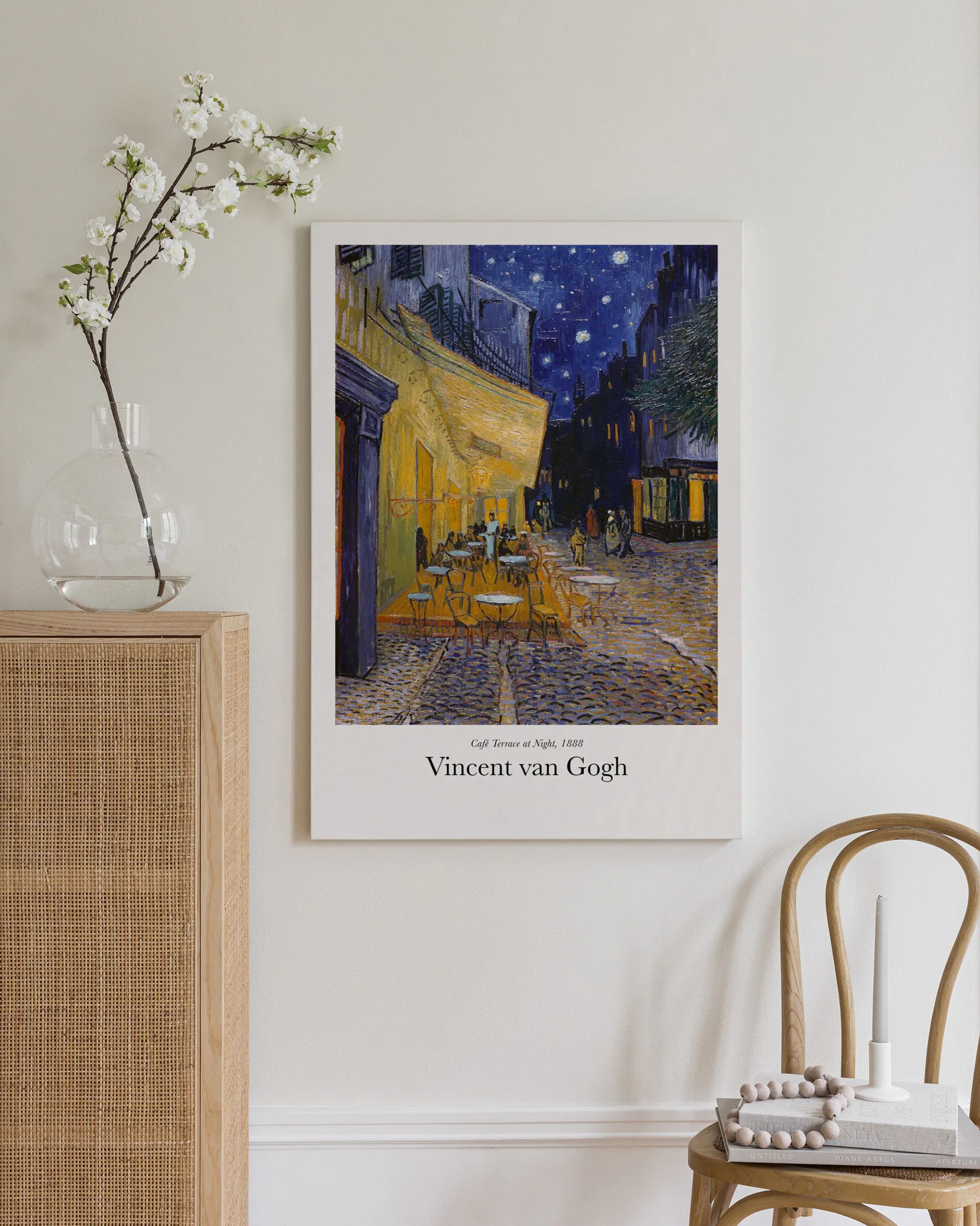 Cuadro Van Gogh 'Terraza Del Café' ShopArt – 70x100 Cm, Pintura Efecto Pinceladas A Mano, Lienzo Algodón 380g
