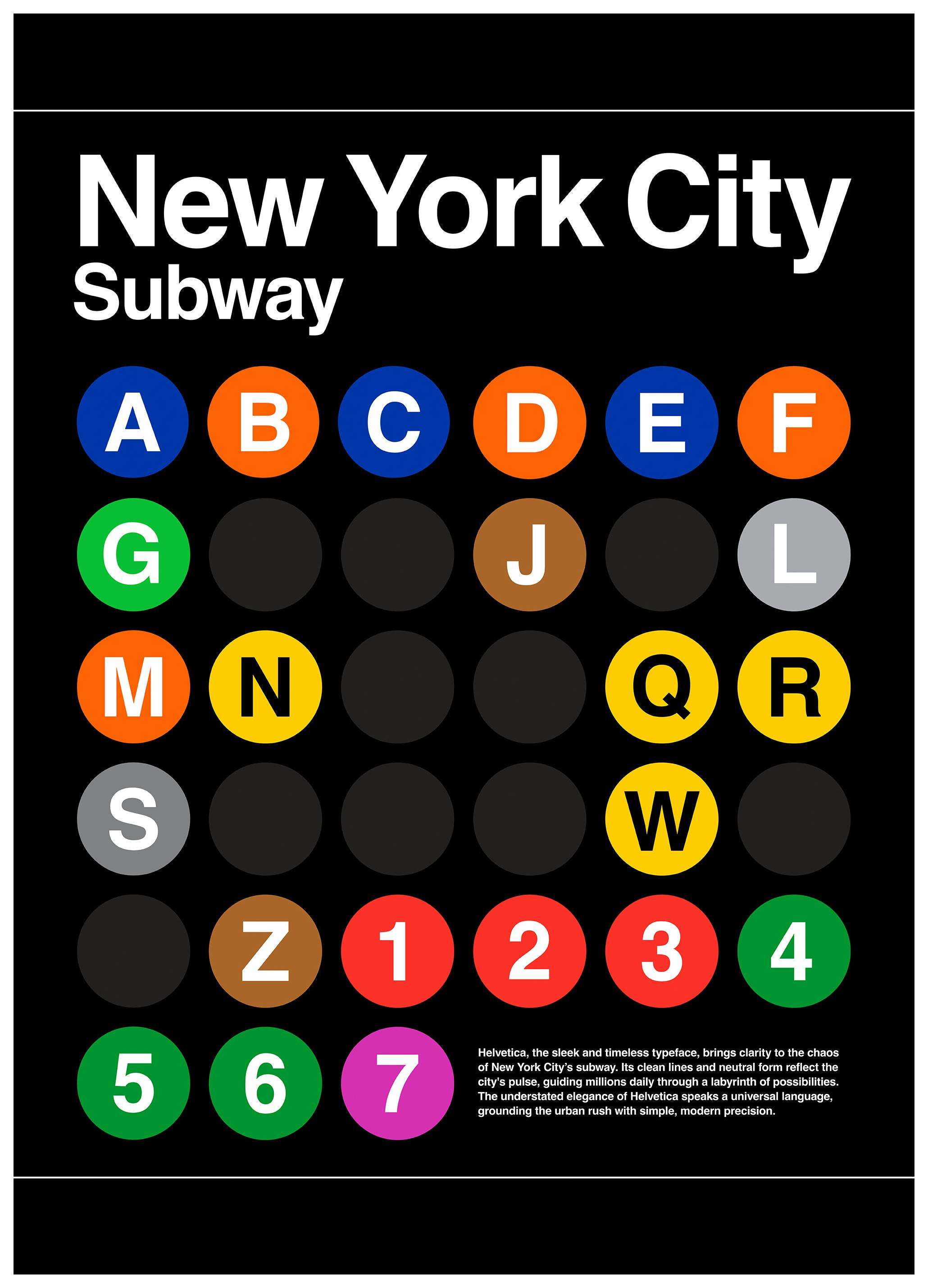 New York City Subway Poster (50x70 cm) - Poster Store
