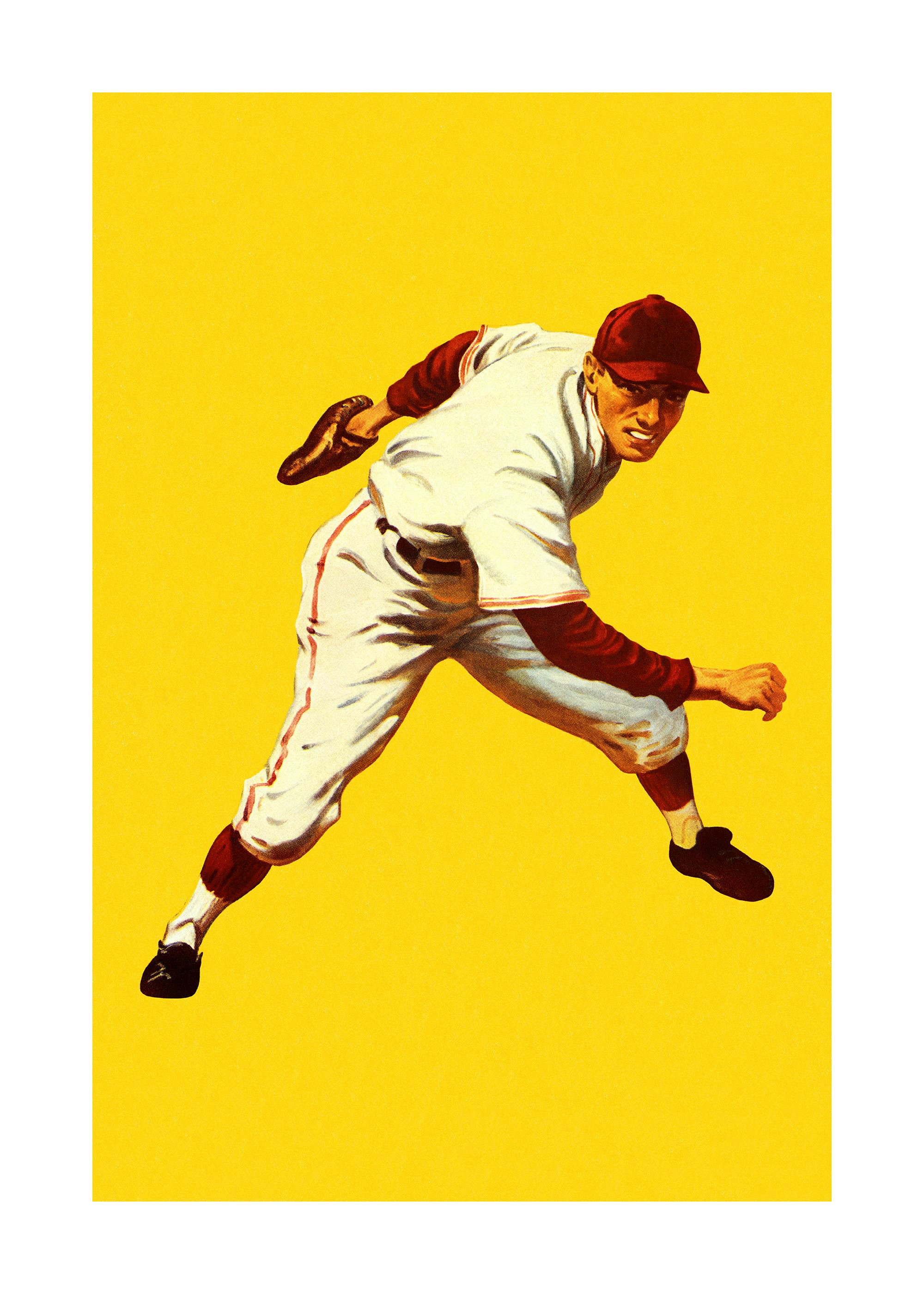Joueur de Baseball Vintage Affiche 0