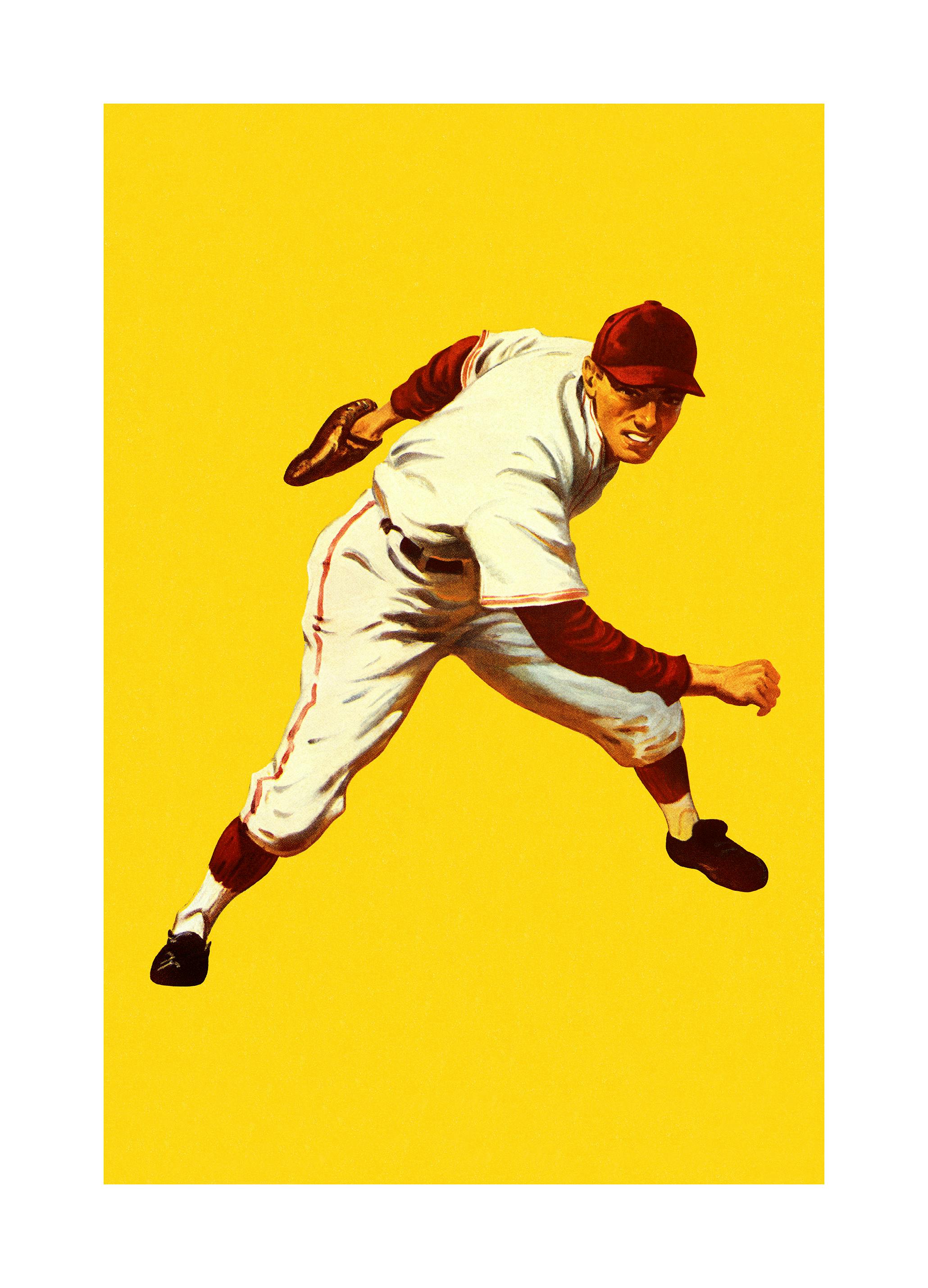 Prints Vintage Baseball Player Poster (70x100 cm) - Poster Store