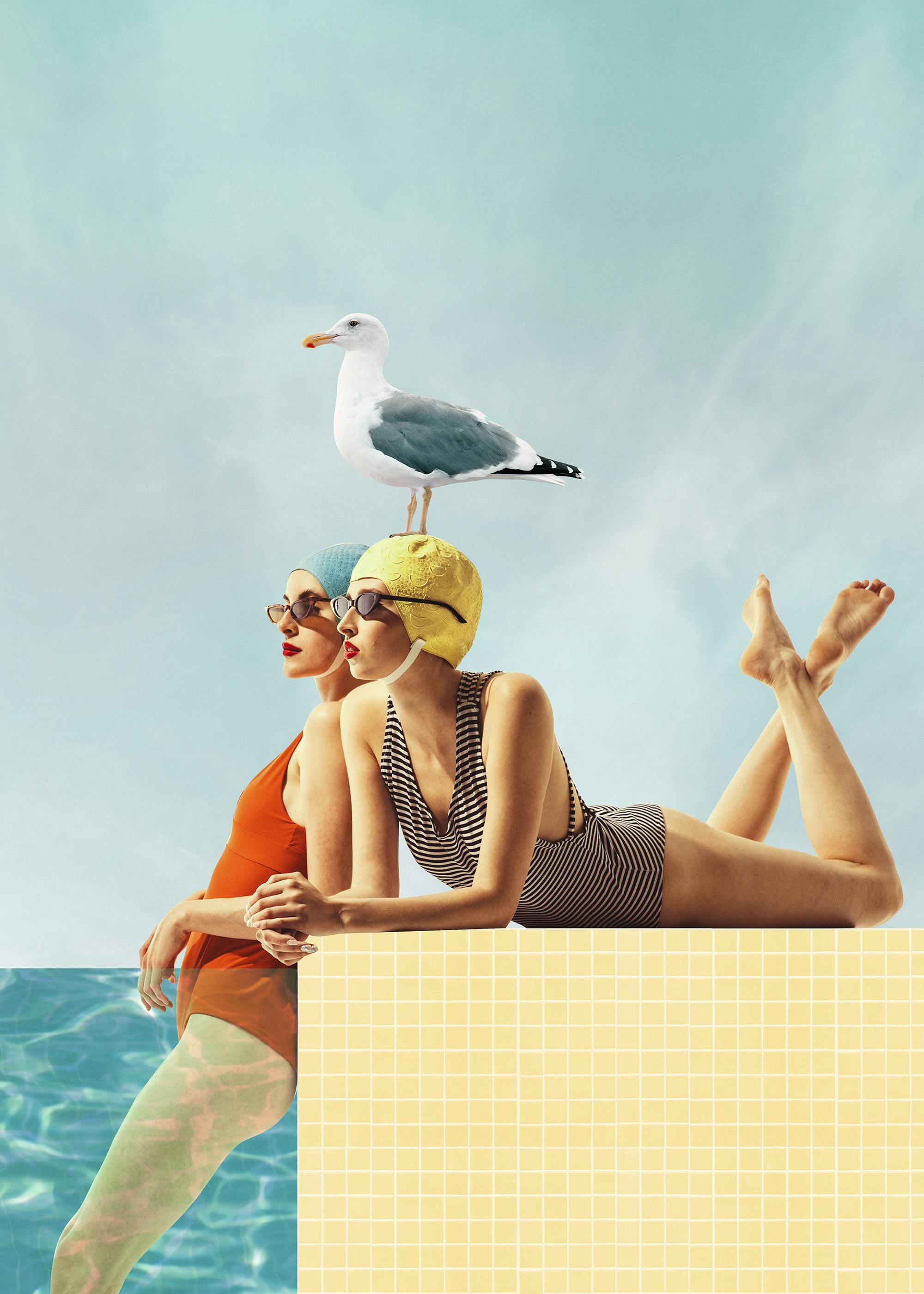 Vintage vid havet Poster 0