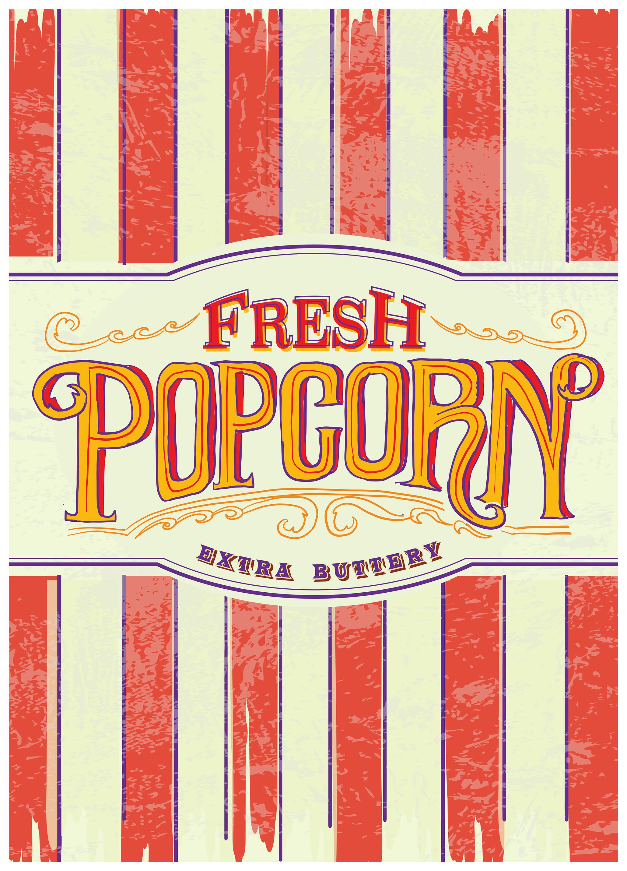 Retro Popcorn Poster (40x50 cm) - Poster Store