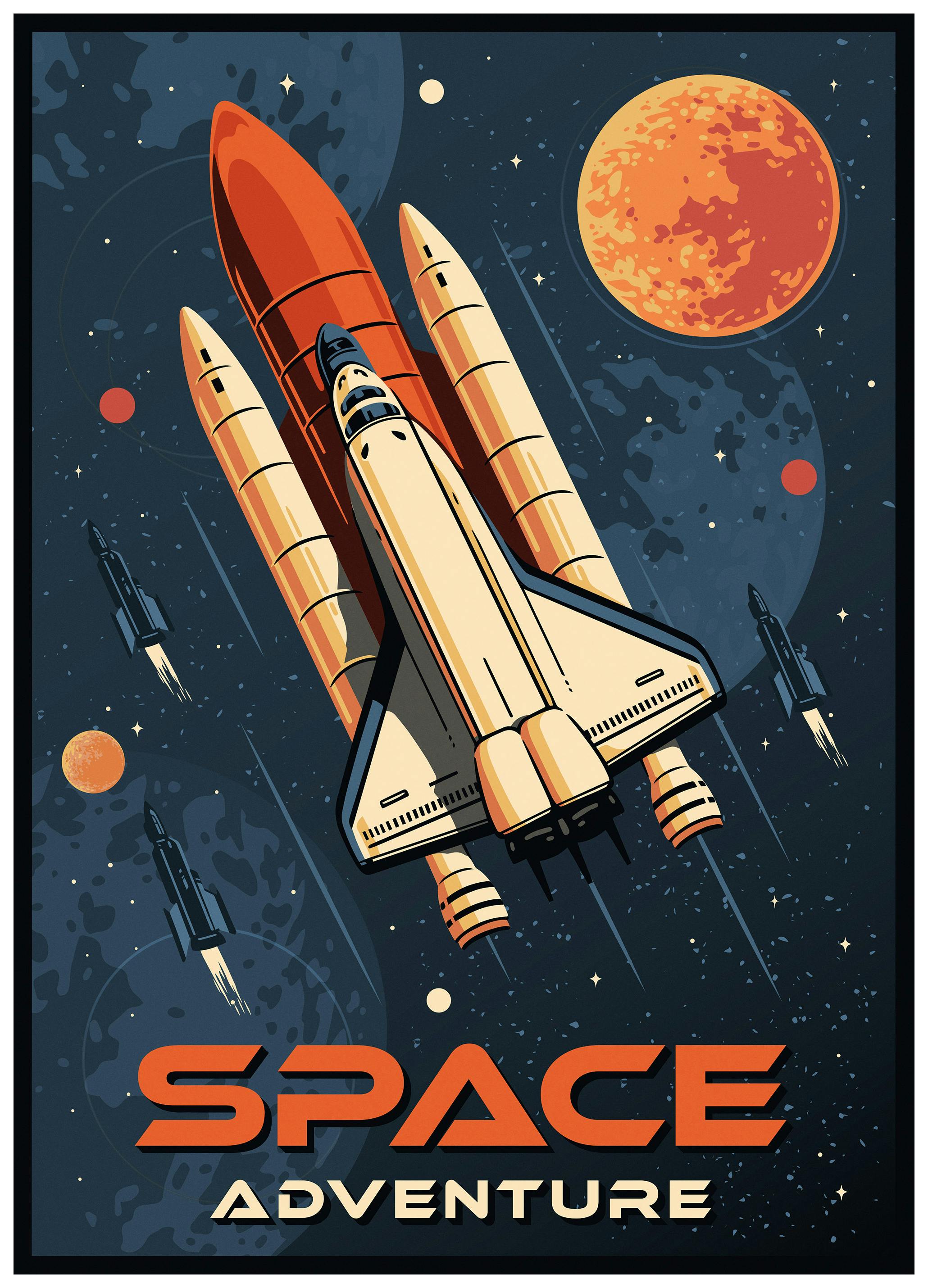 Ruimte Avonturen Poster (70x100 cm) - Poster Store
