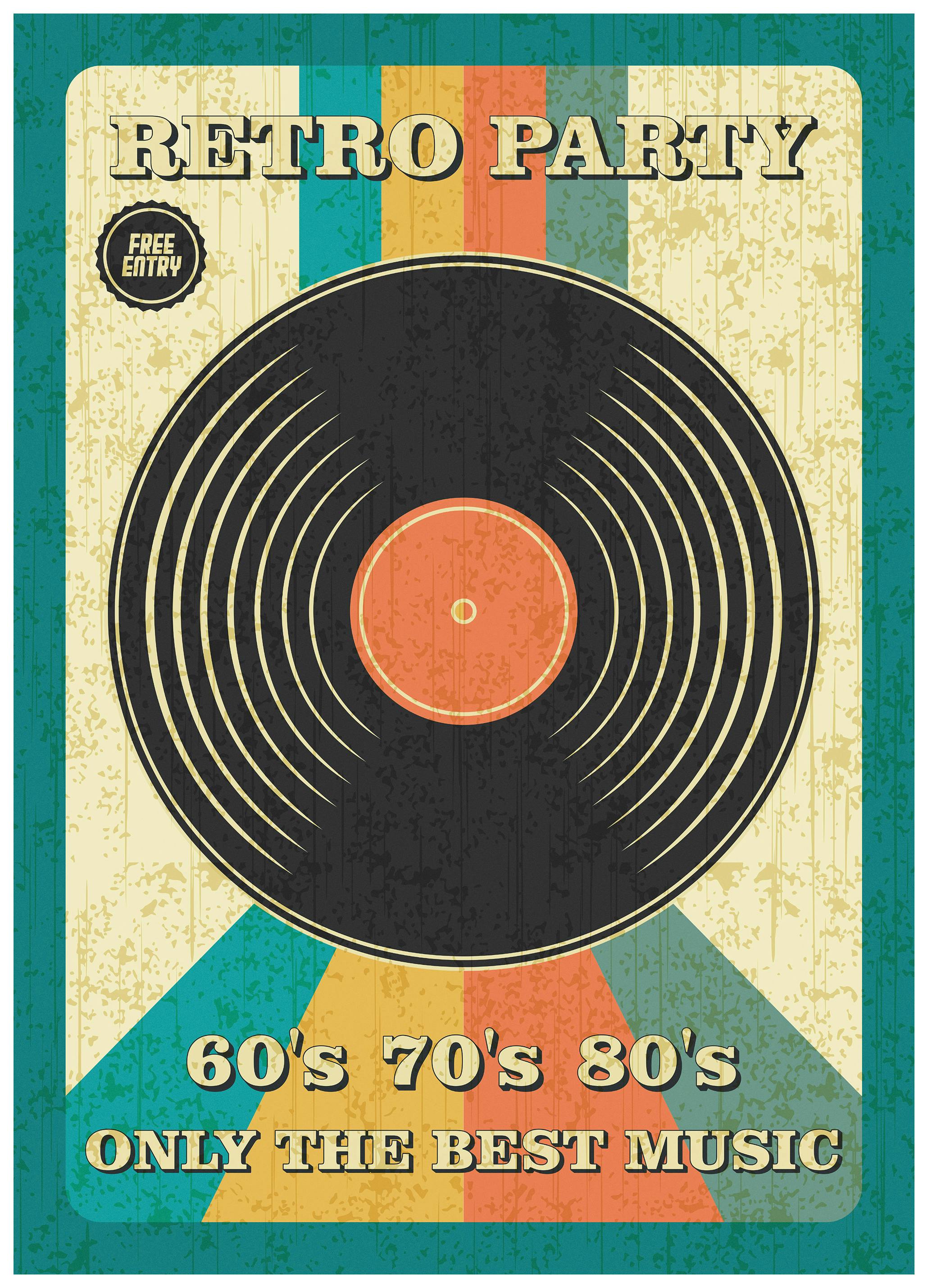 Retro Party Vinyl Poster (70x100 cm) - Poster Store