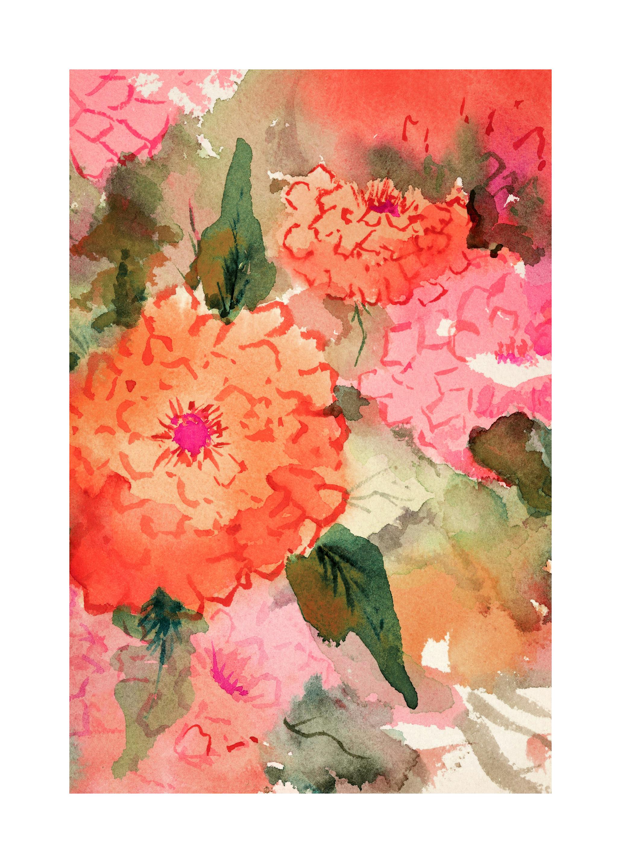 Watercolor Flowers Poster (70x100 cm) - Poster Store