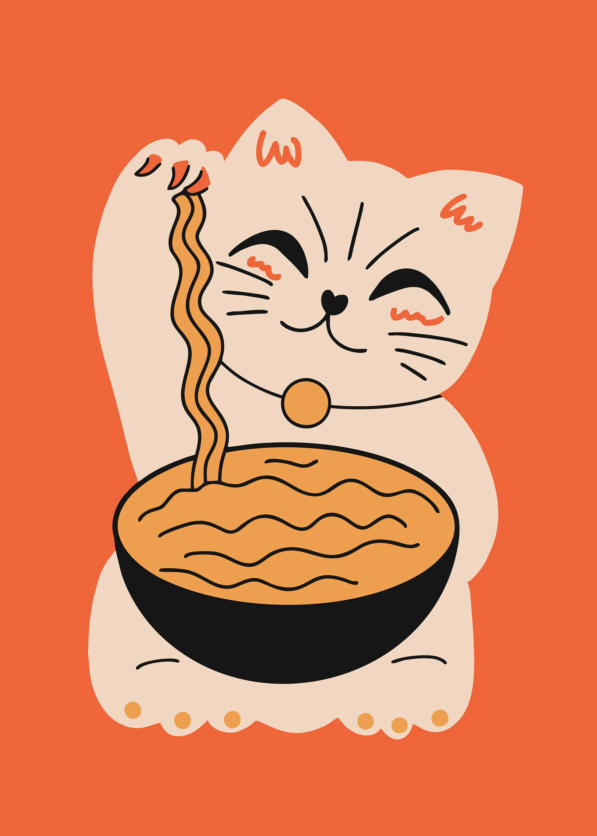 Lucky Cat Noodle Poster 0
