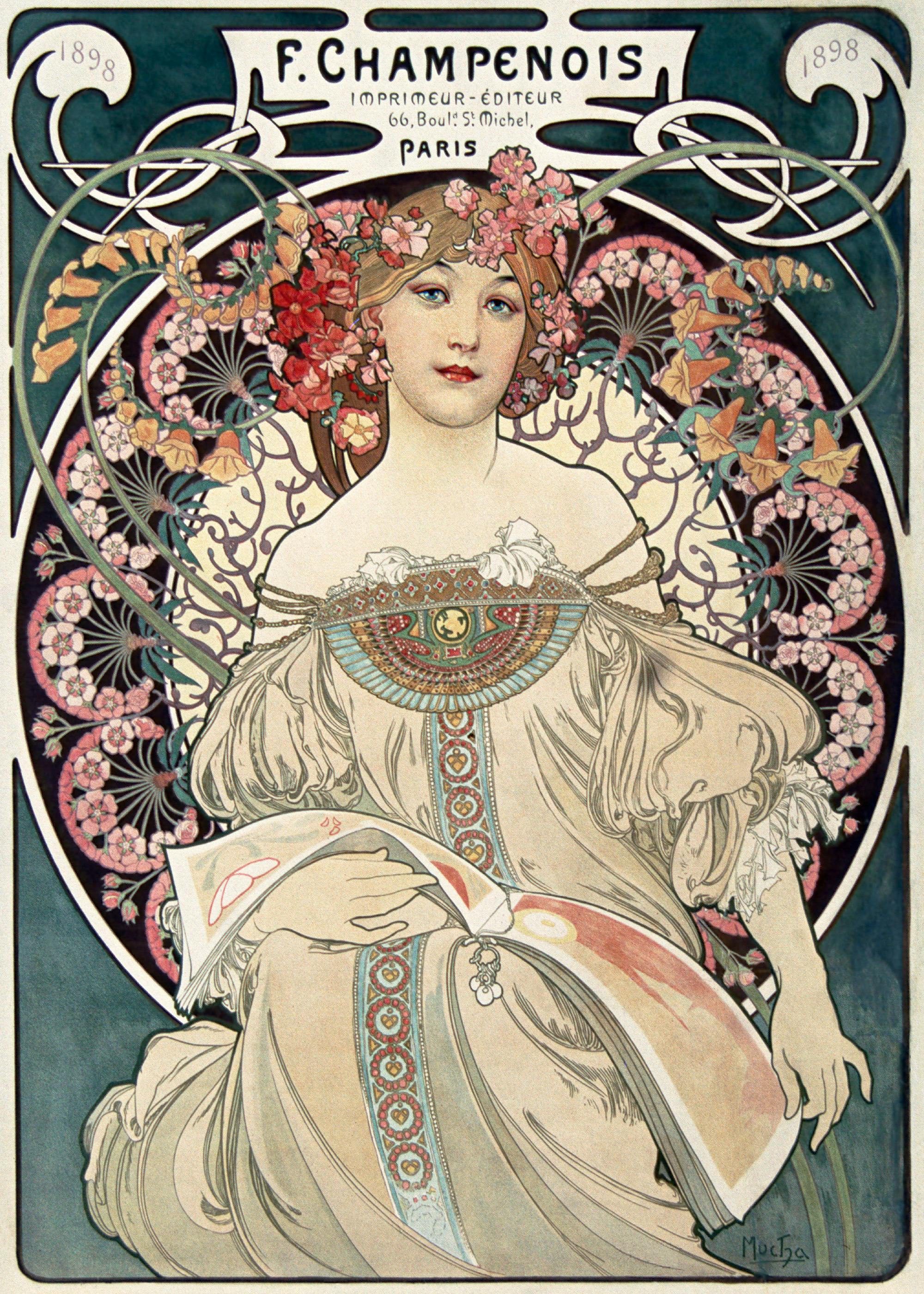 Alfons Mucha- F. Champenois Imprimeur-Editeur Plakat 0