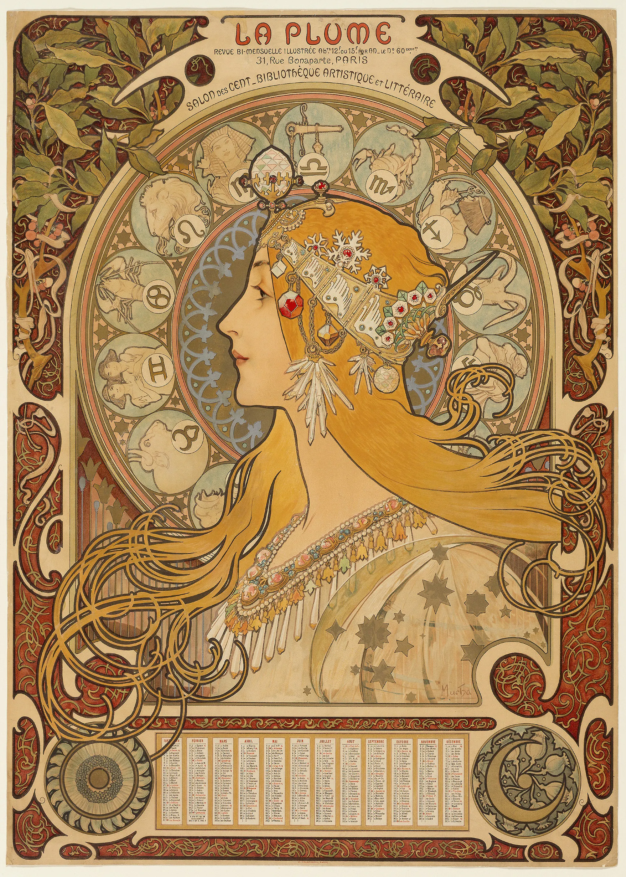 Alfons Mucha- Zodiaque La Plume Poster 0