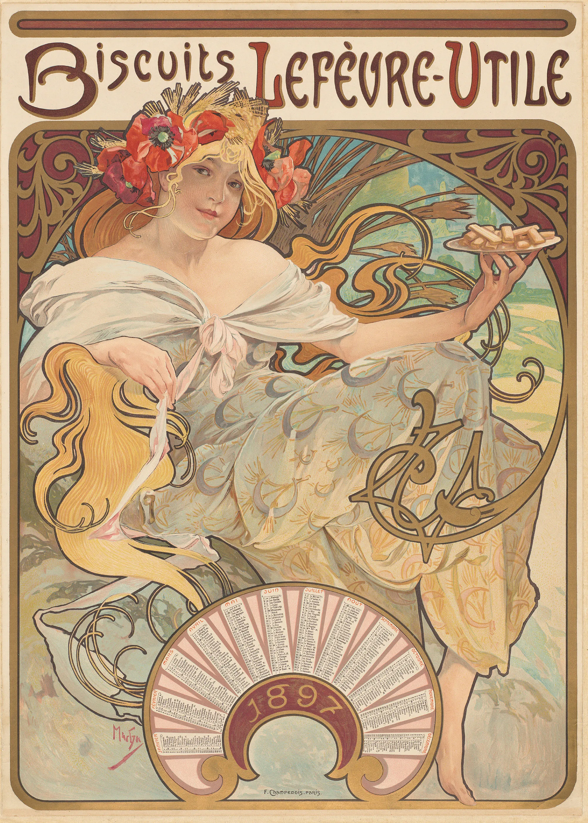 Alfons Mucha- Biscuits Lefèvre-Utile Poster 0