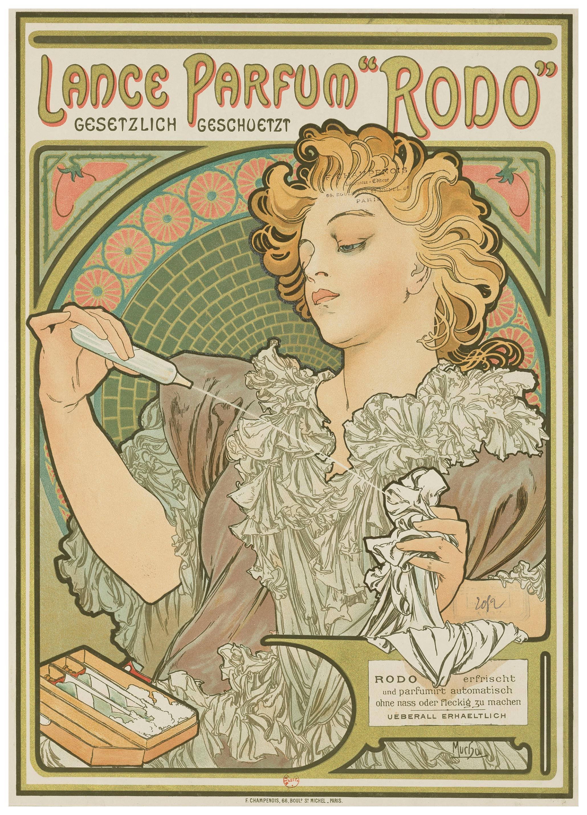 Prints Alfons Mucha- Lance Parfum Rodo Poster (50x70 cm) - Poster Store