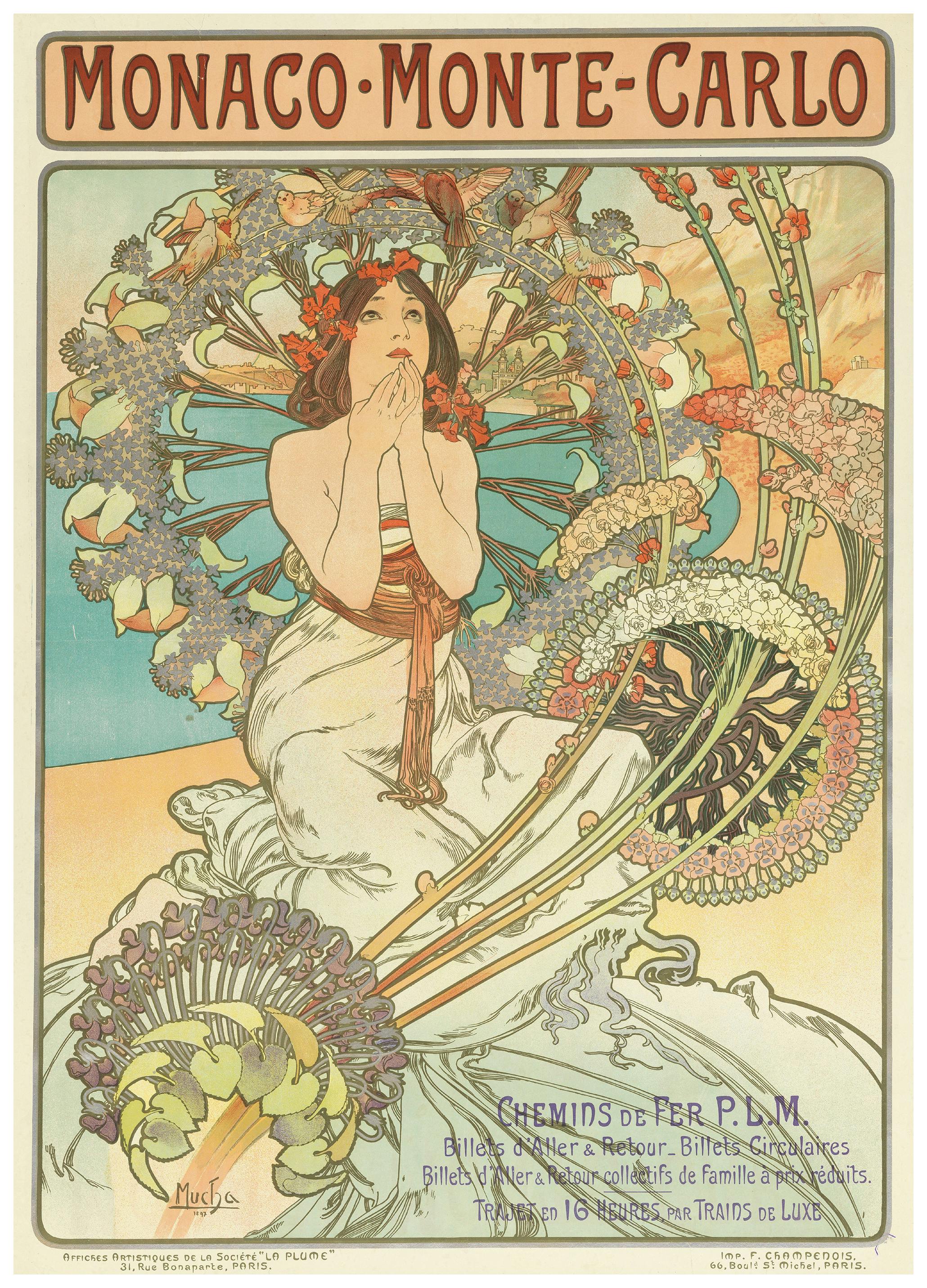 Alfons Mucha- Monaco Monte-Carlo Poster (50x70 cm) - Poster Store