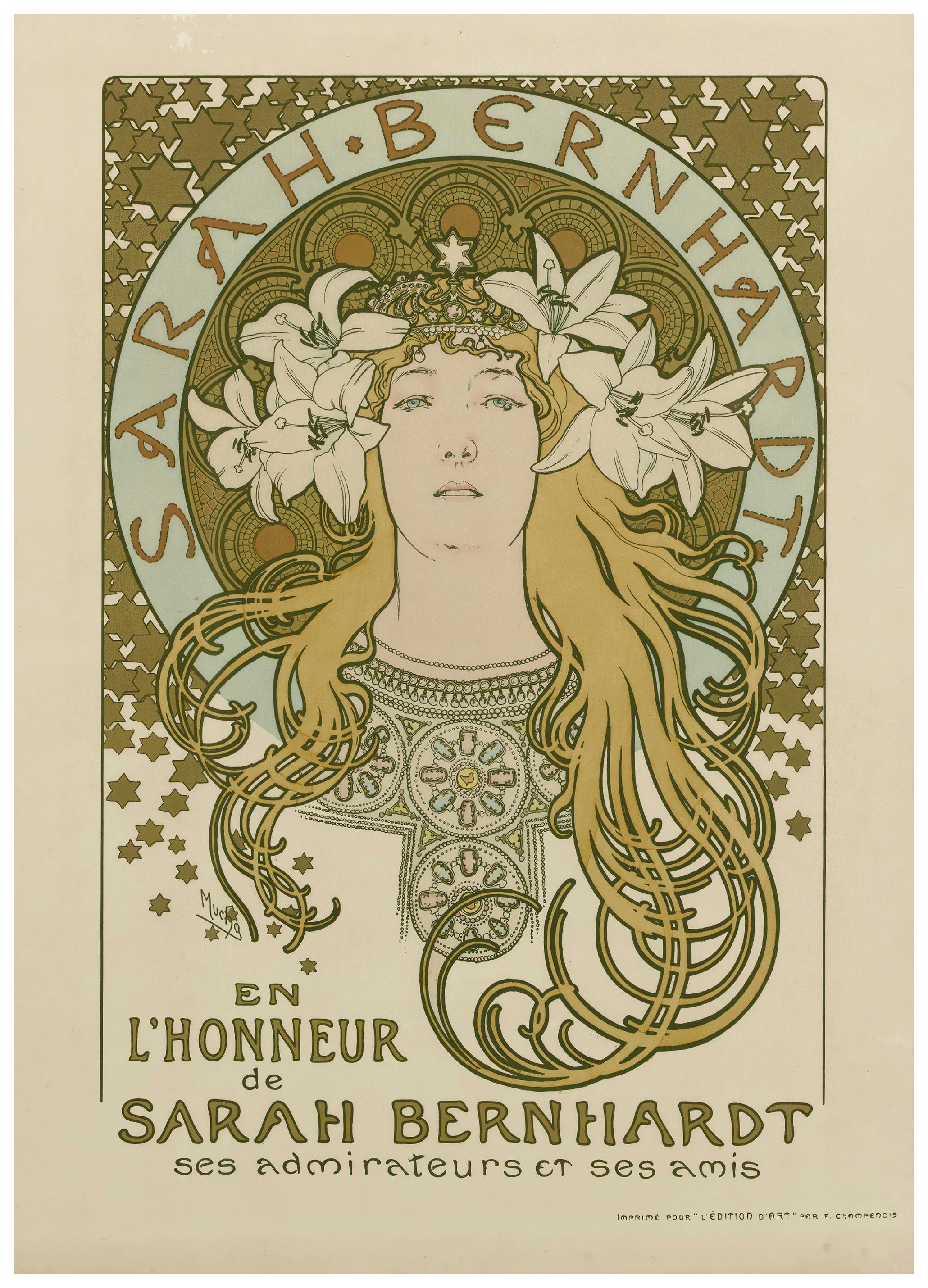Alfons Mucha- Sarah Benhardt Plakat (50x70 cm) - Poster Store